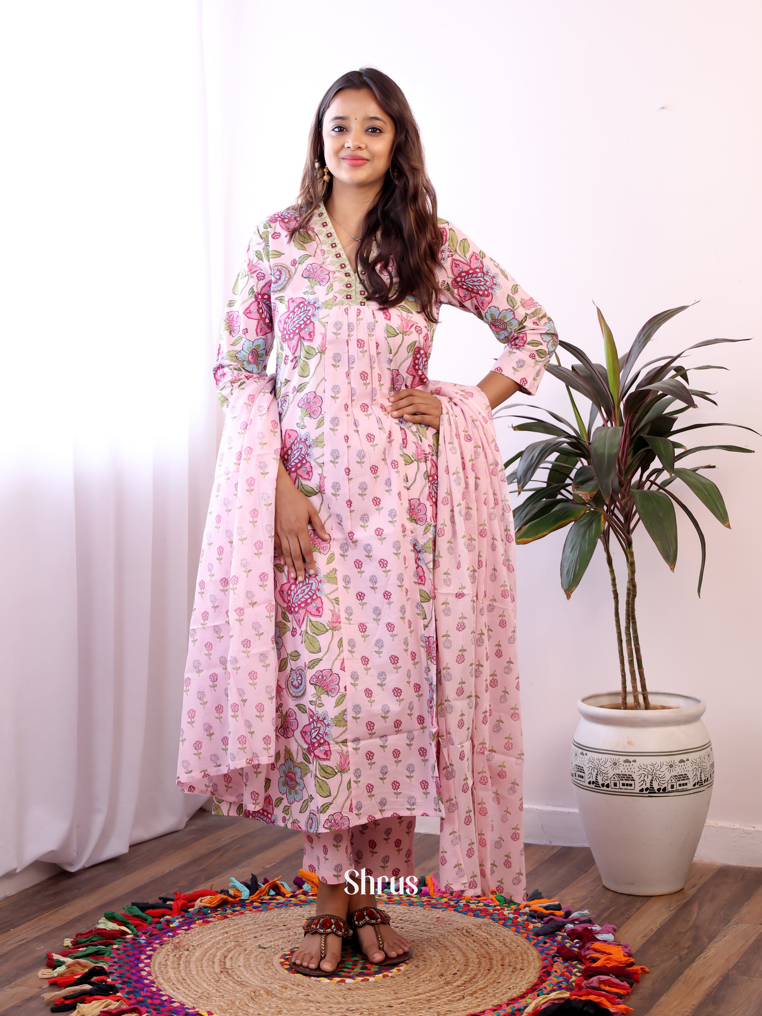 Pink -3pc Readymade Suits - Shop on ShrusEternity.com