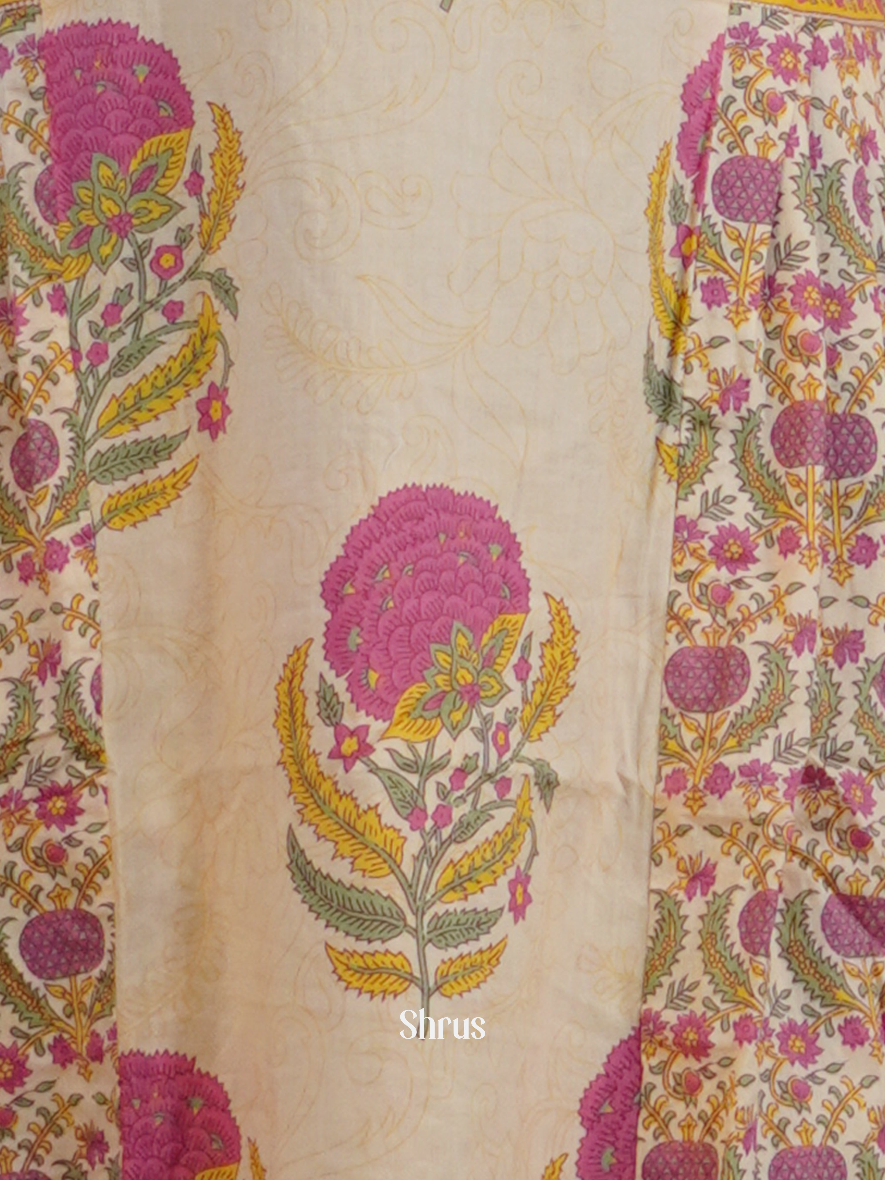 Cream & Pink - 3pc printed Readymade Suits - Shop on ShrusEternity.com