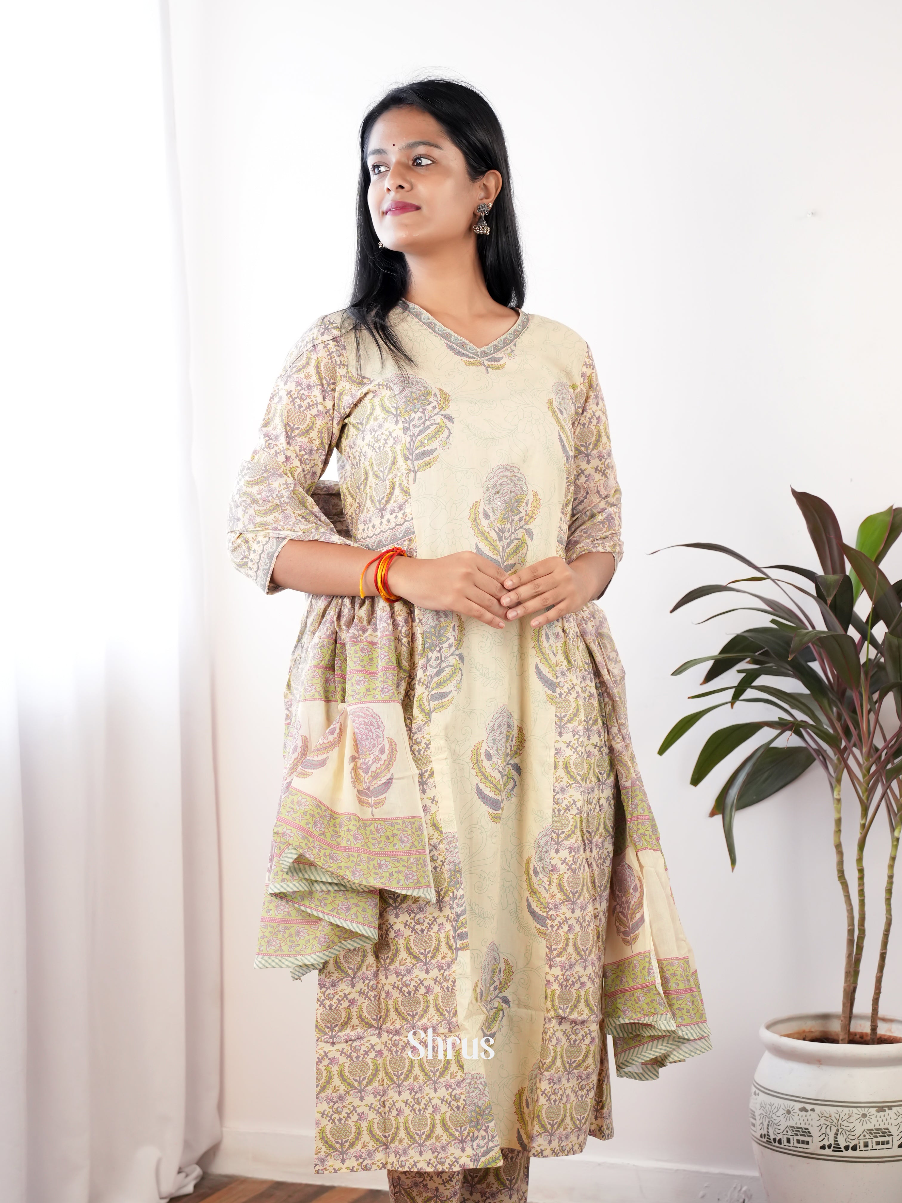 Cream - 3pc Readymade Suits - Shop on ShrusEternity.com