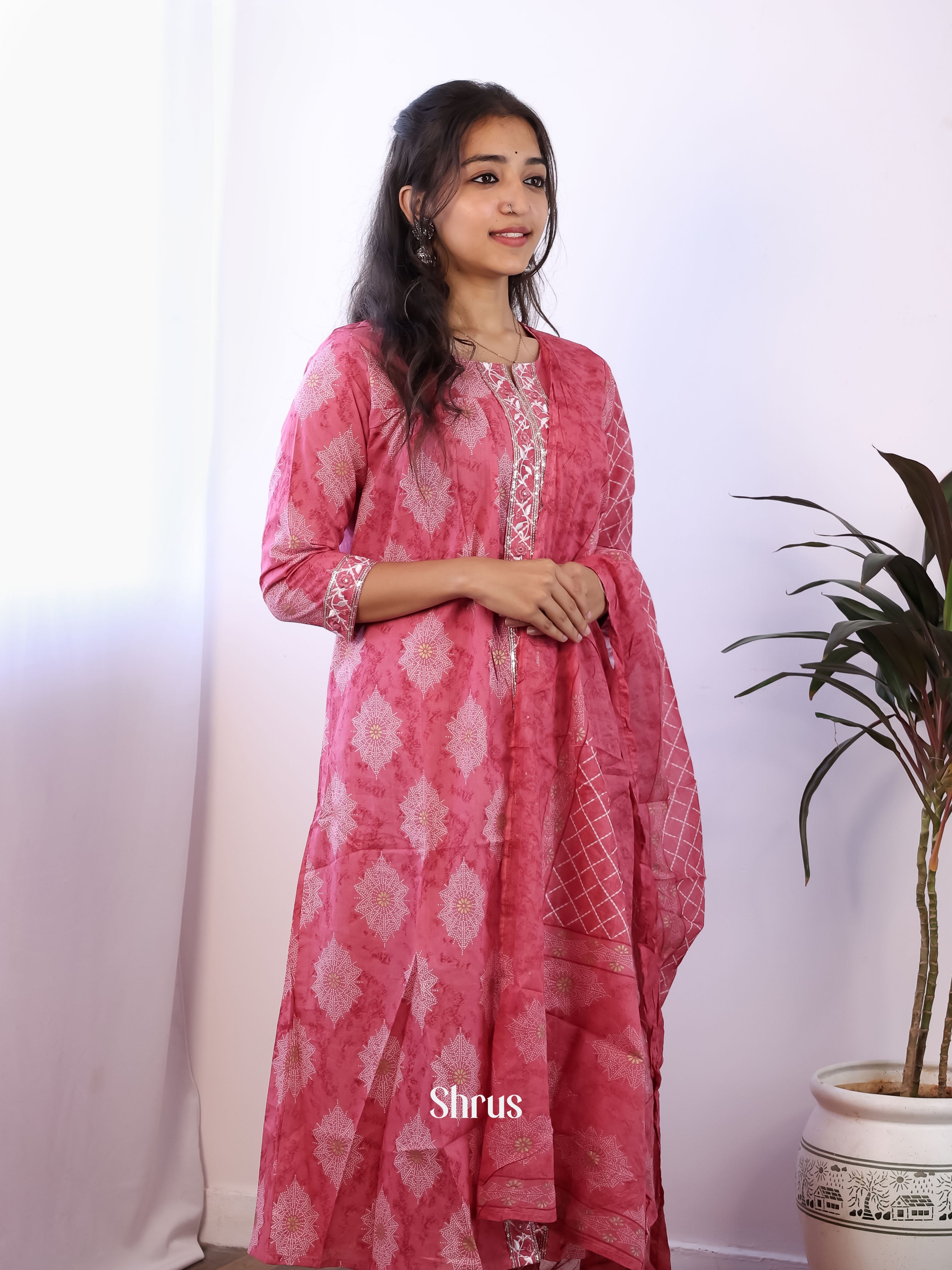 Pink -3pc Cotton Readymade Suits - Shop on ShrusEternity.com