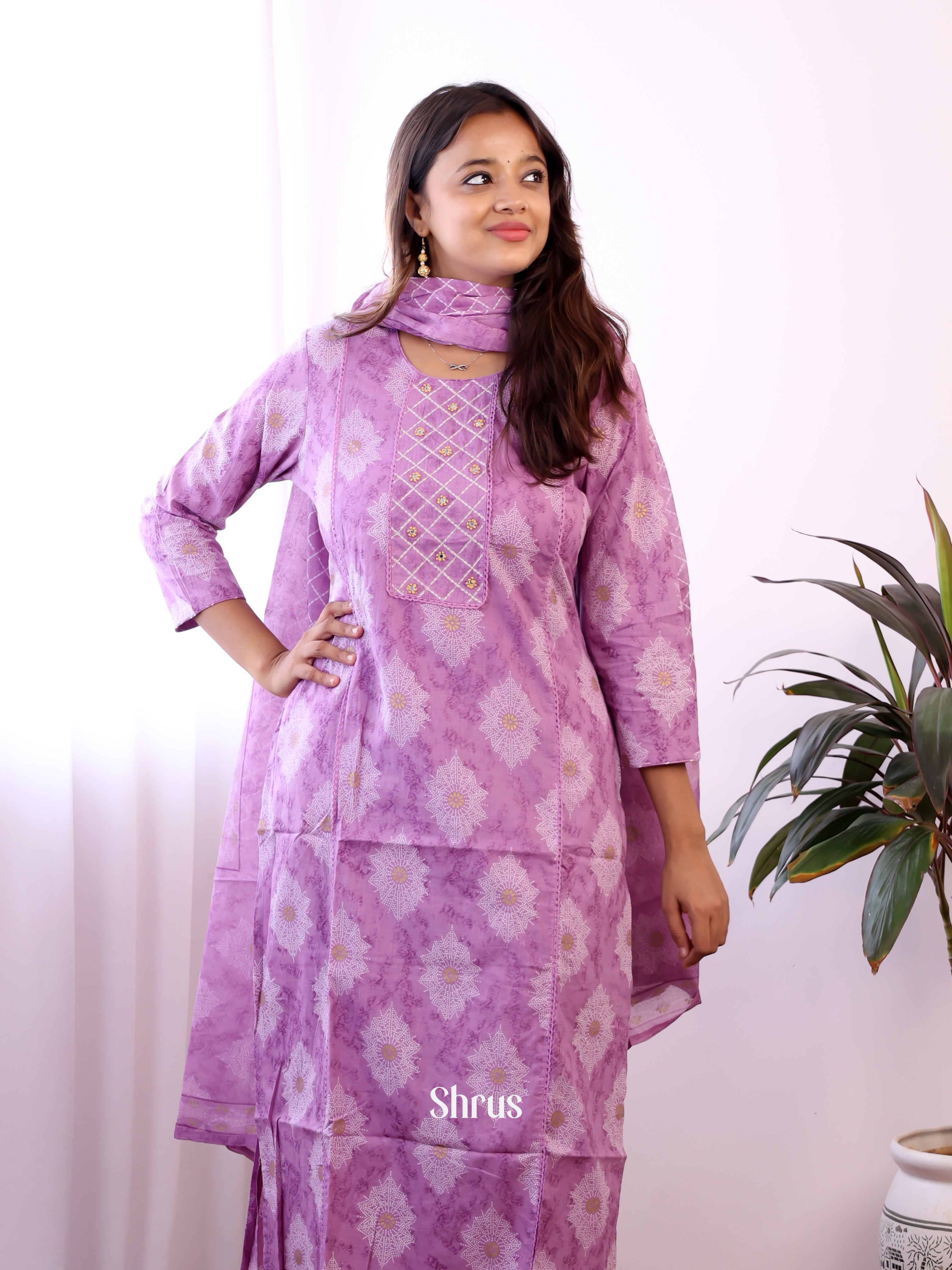 Purple -3pc Readymade Suits - Shop on ShrusEternity.com