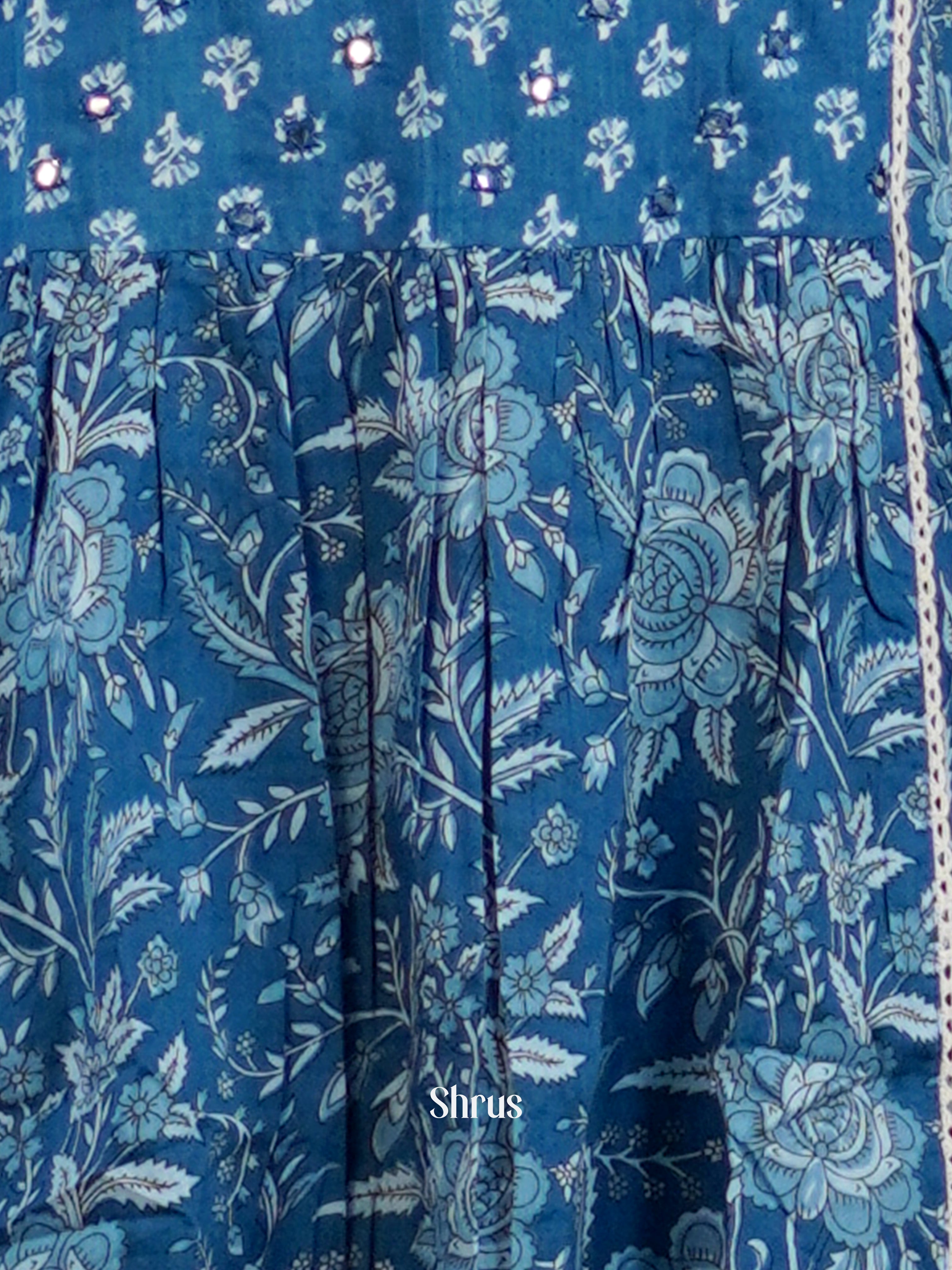 Blue -3pc Printed Readymade Suits - Shop on ShrusEternity.com