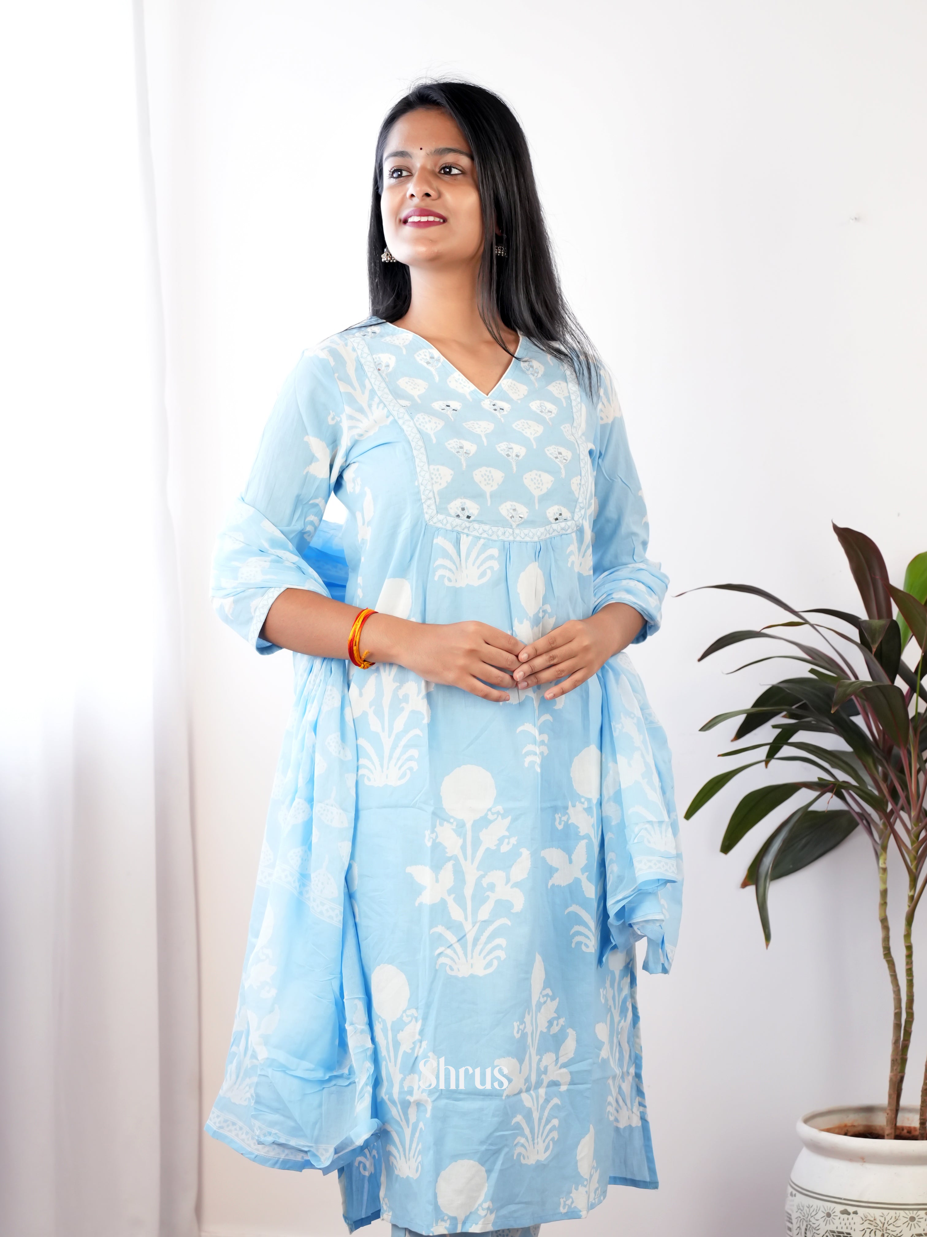 Blue - 3pc Readymade Suits - Shop on ShrusEternity.com