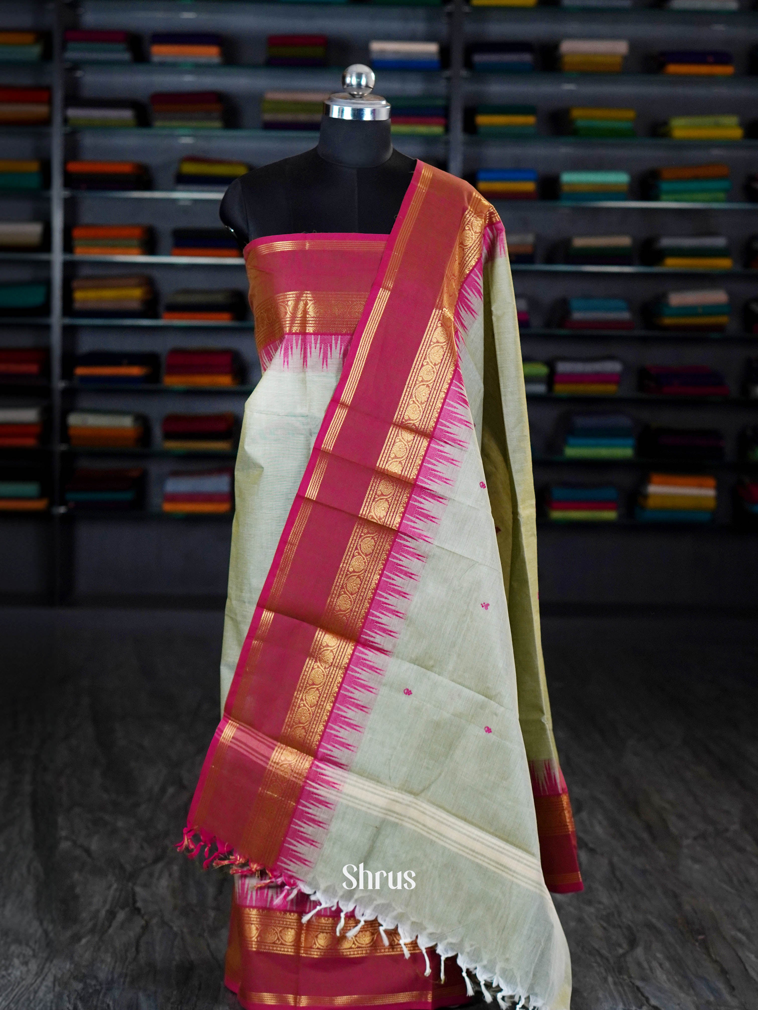 Light Green & Maroon - chettinad top & dupatta combo - Shop on ShrusEternity.com