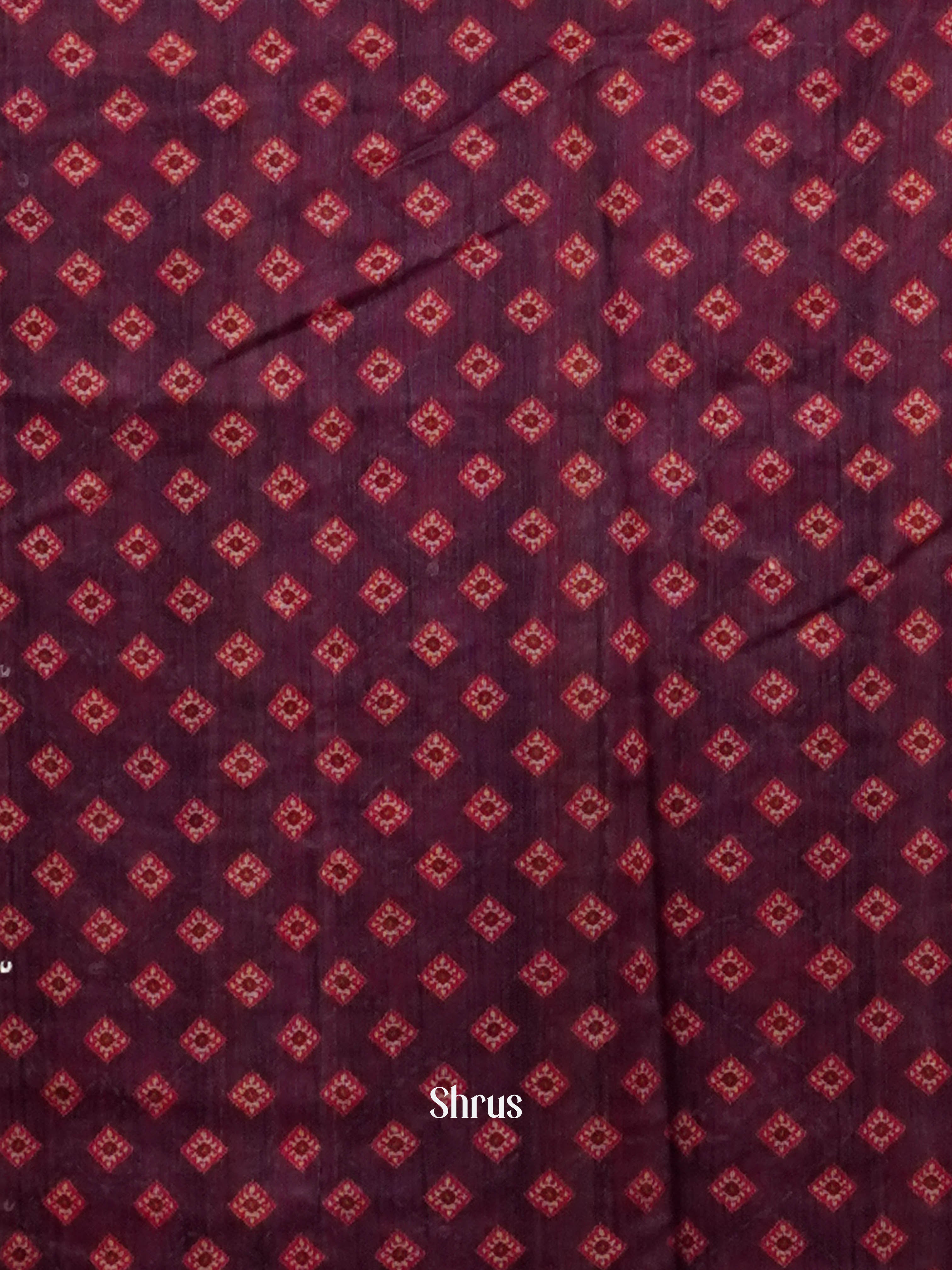 Purple & Red - Semi Kantha Saree - Shop on ShrusEternity.com