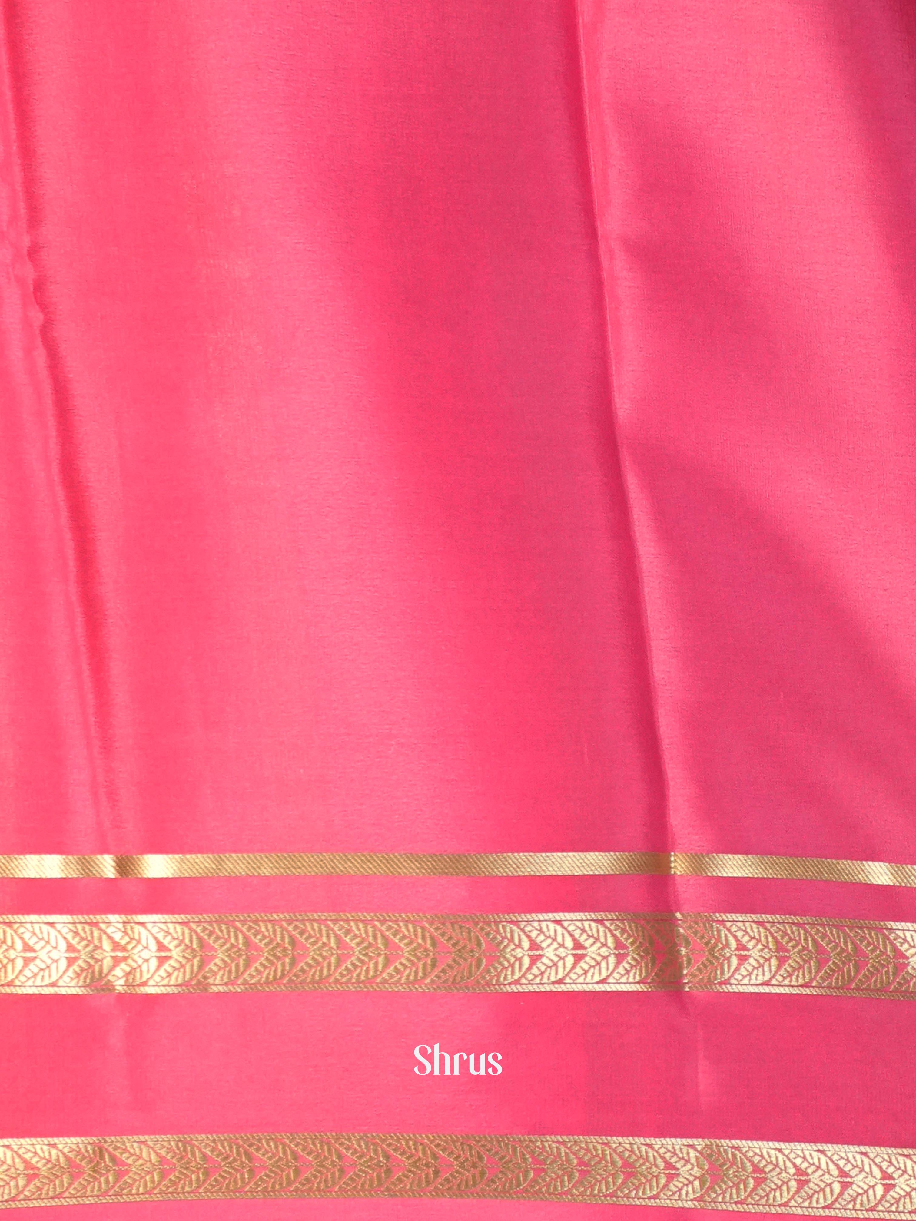 Sky Blue & Pink - Mysore Silk Saree - Shop on ShrusEternity.com