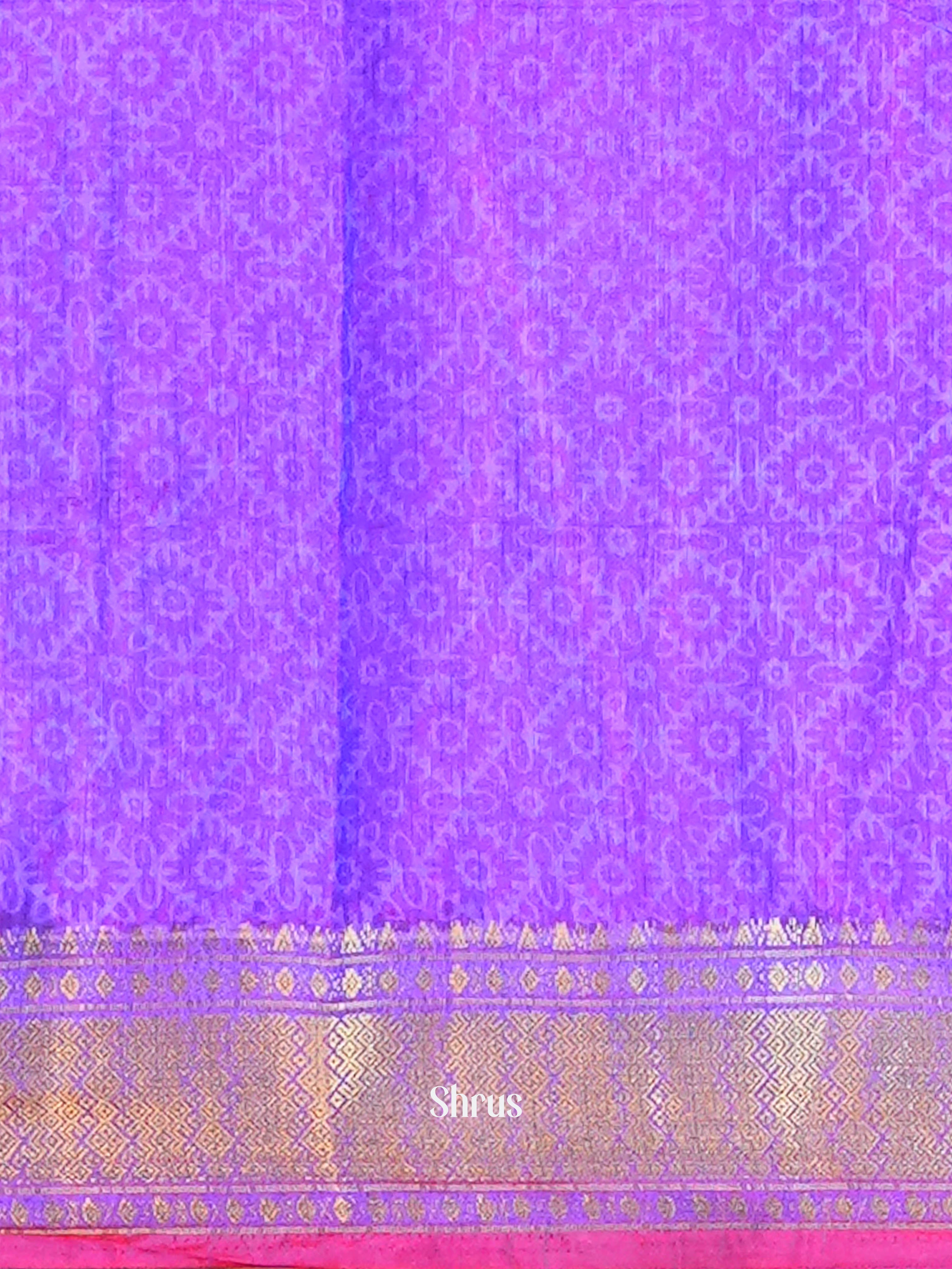 Pink & Purple - Semi Patola Saree - Shop on ShrusEternity.com