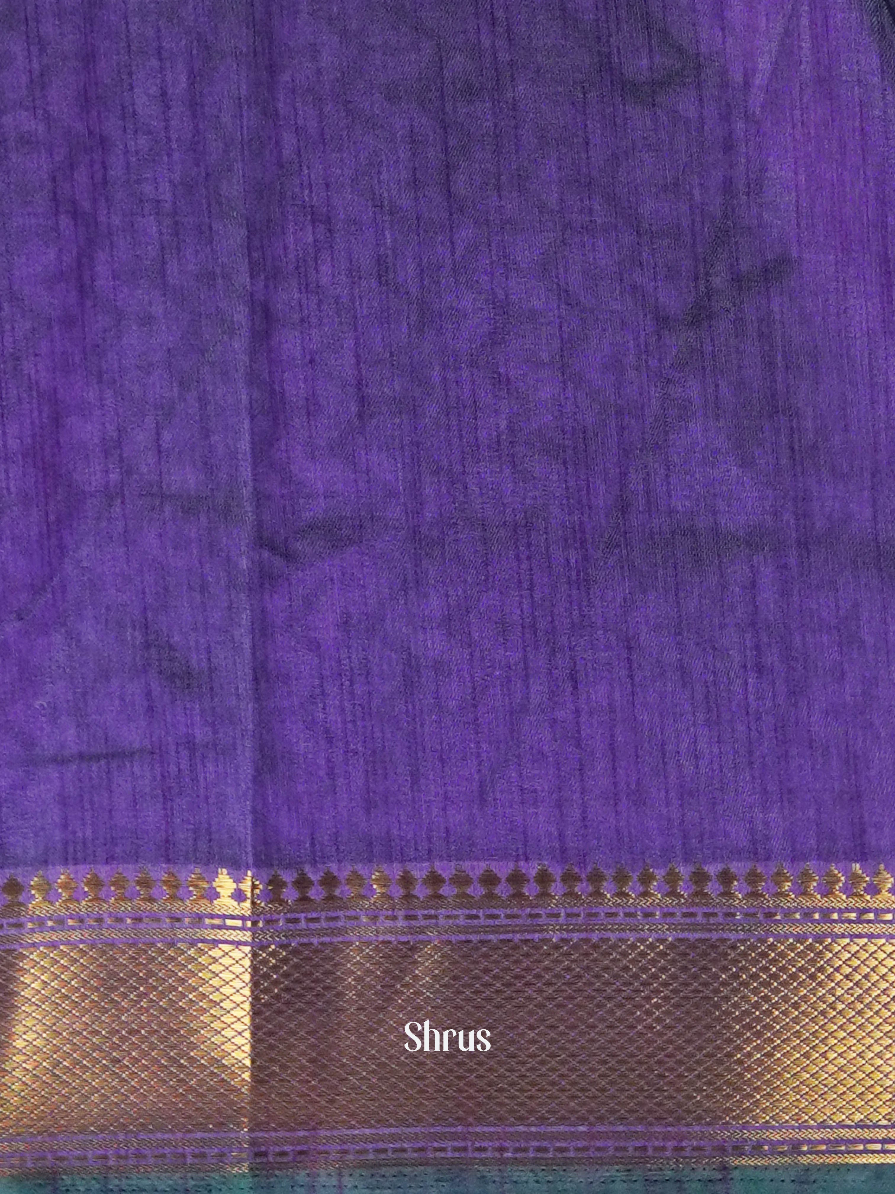 Double Shaded Greenish Blue - Semi Patola Saree - Shop on ShrusEternity.com