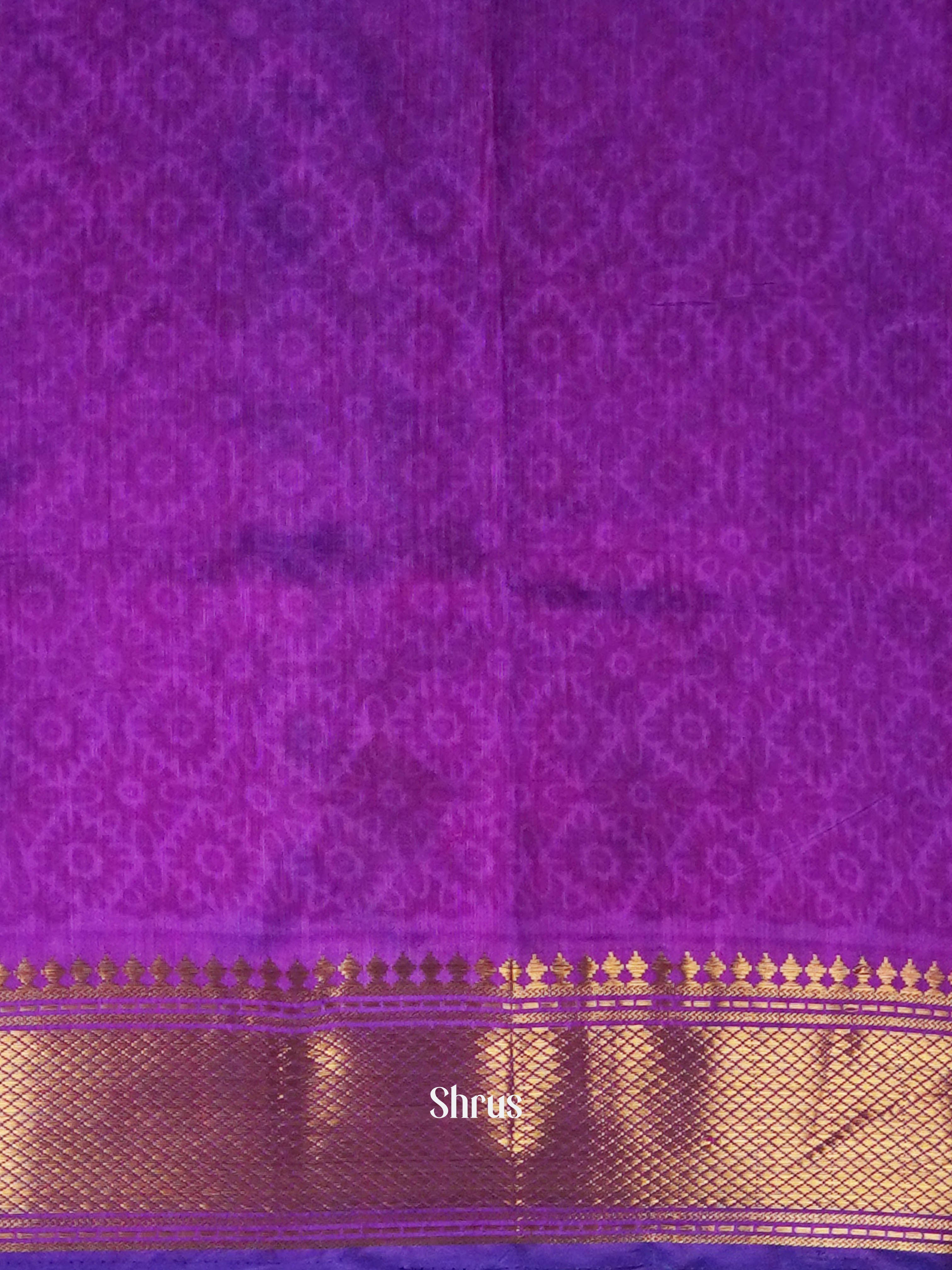 Blue & Orchid - Semi Patola Saree - Shop on ShrusEternity.com
