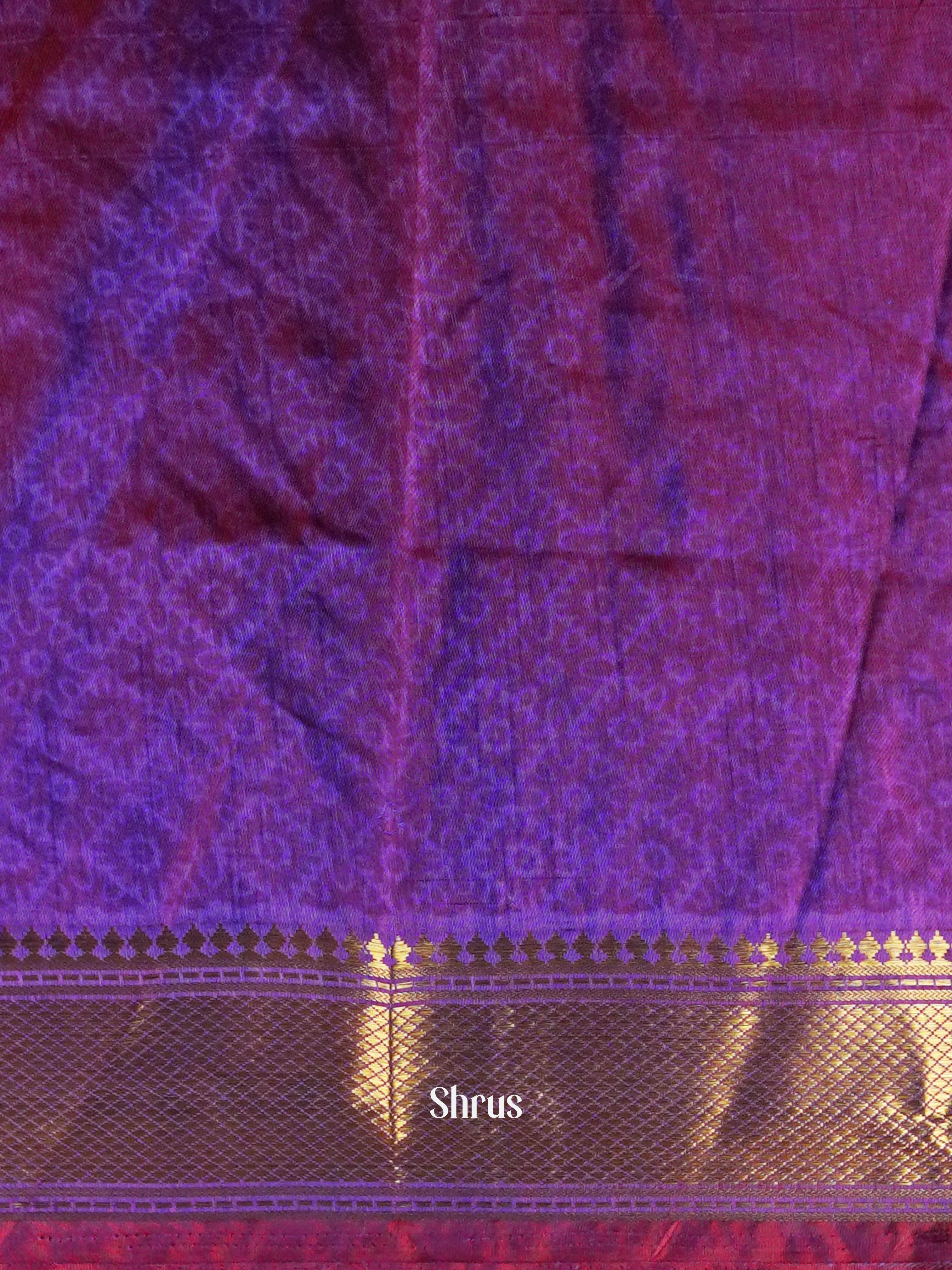Pink & Purple - Semi Patola Saree - Shop on ShrusEternity.com