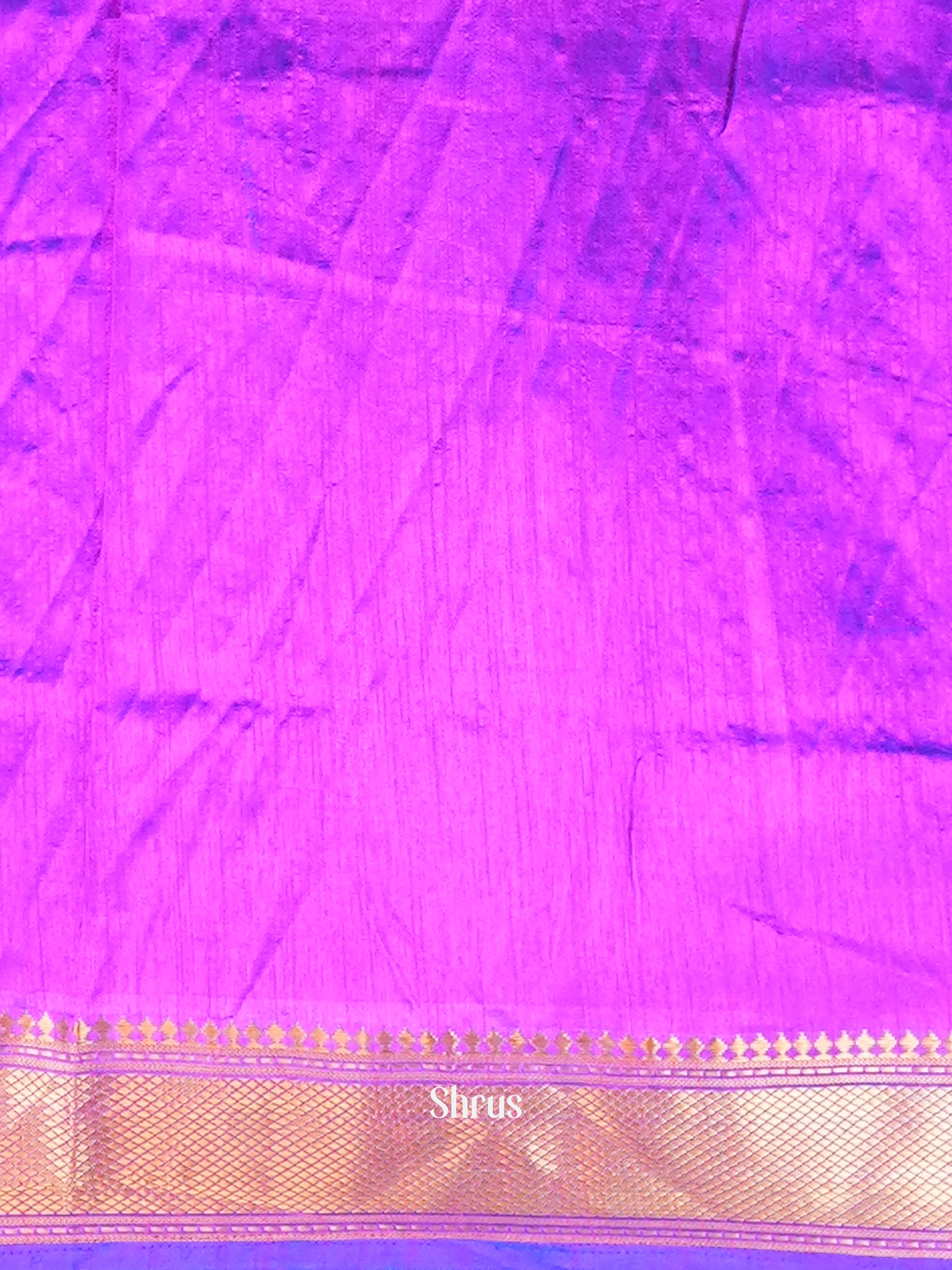 Blue & Purple - Semi Patola Saree - Shop on ShrusEternity.com