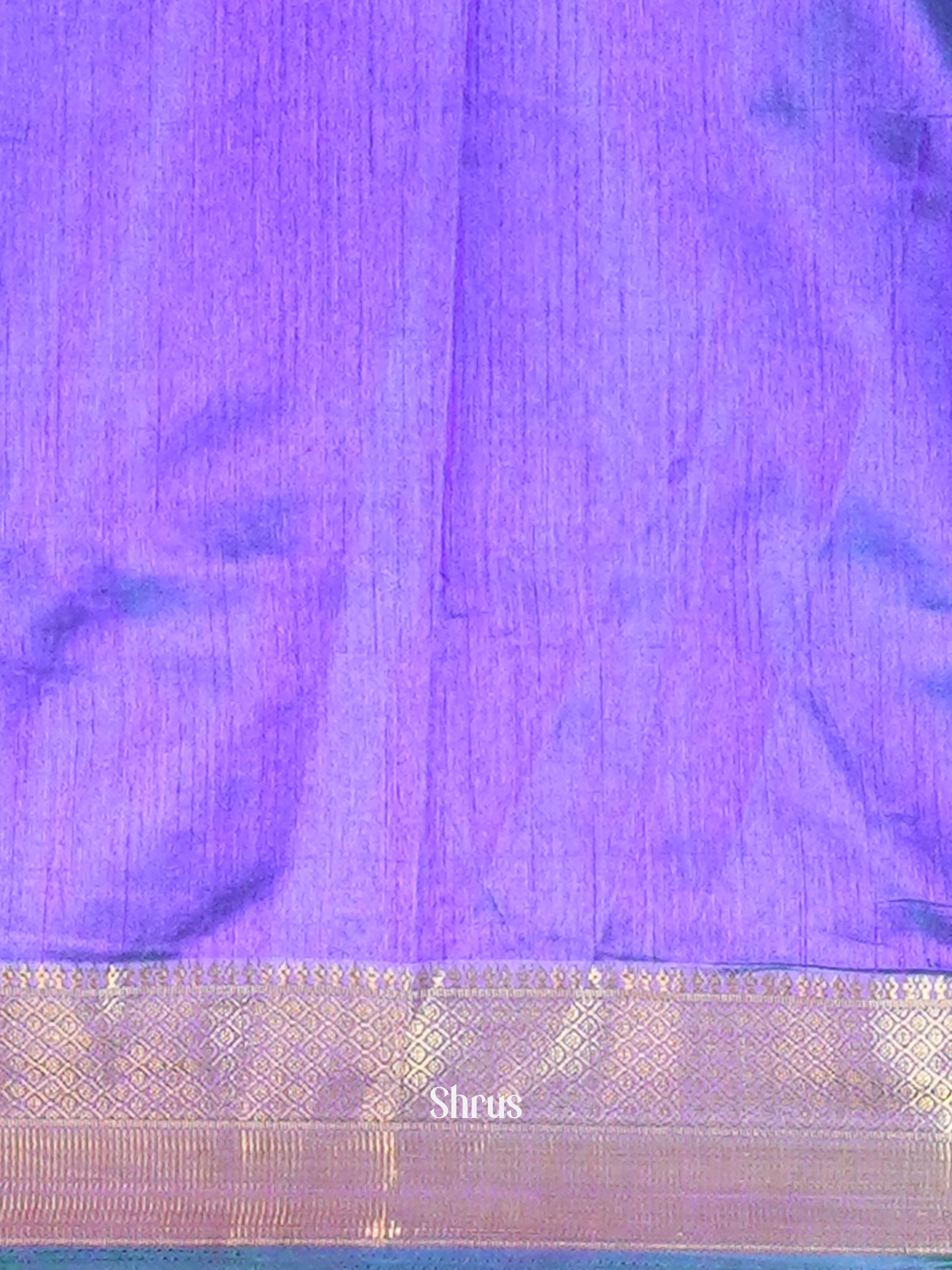 Blue & Purple- Semi Patola Saree - Shop on ShrusEternity.com