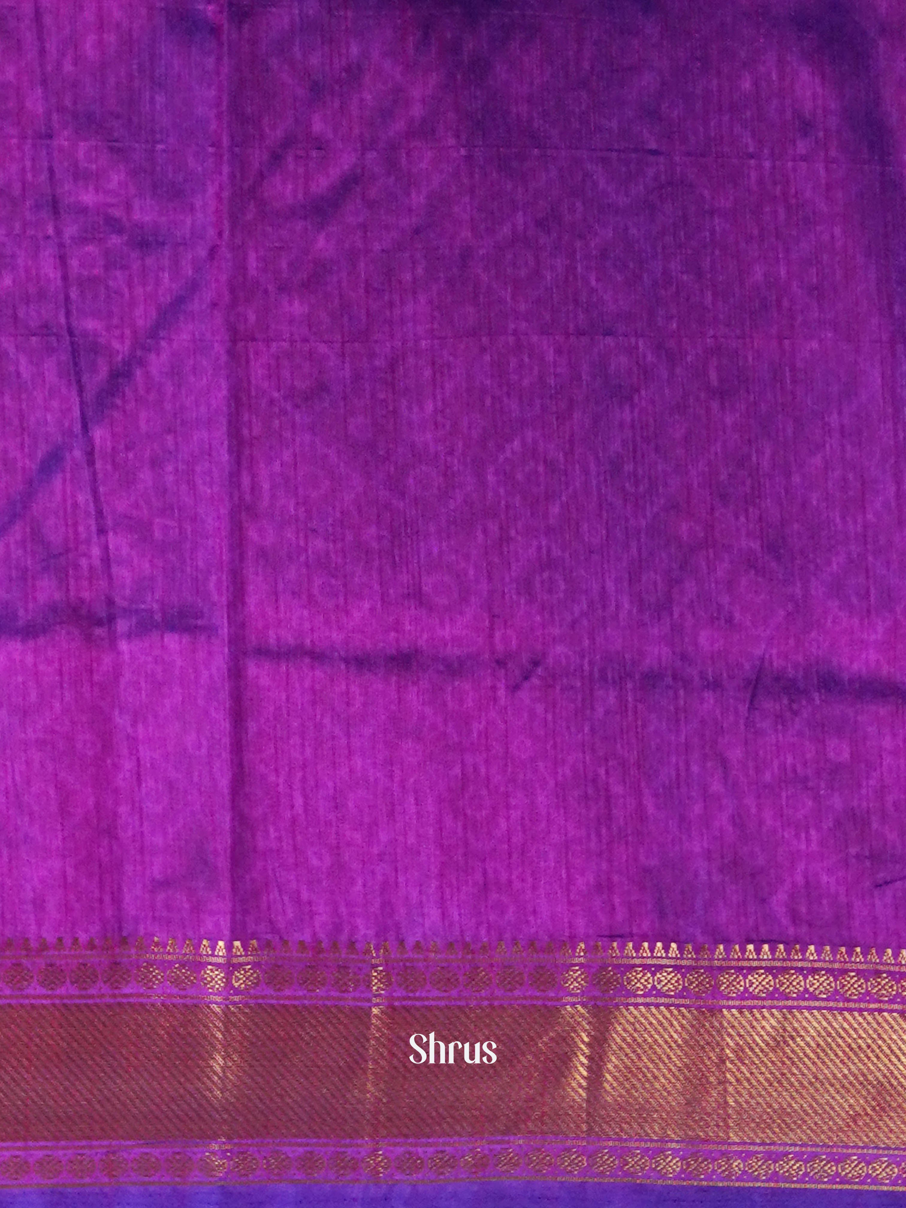 Blue & Purple - Semi Patola Saree - Shop on ShrusEternity.com