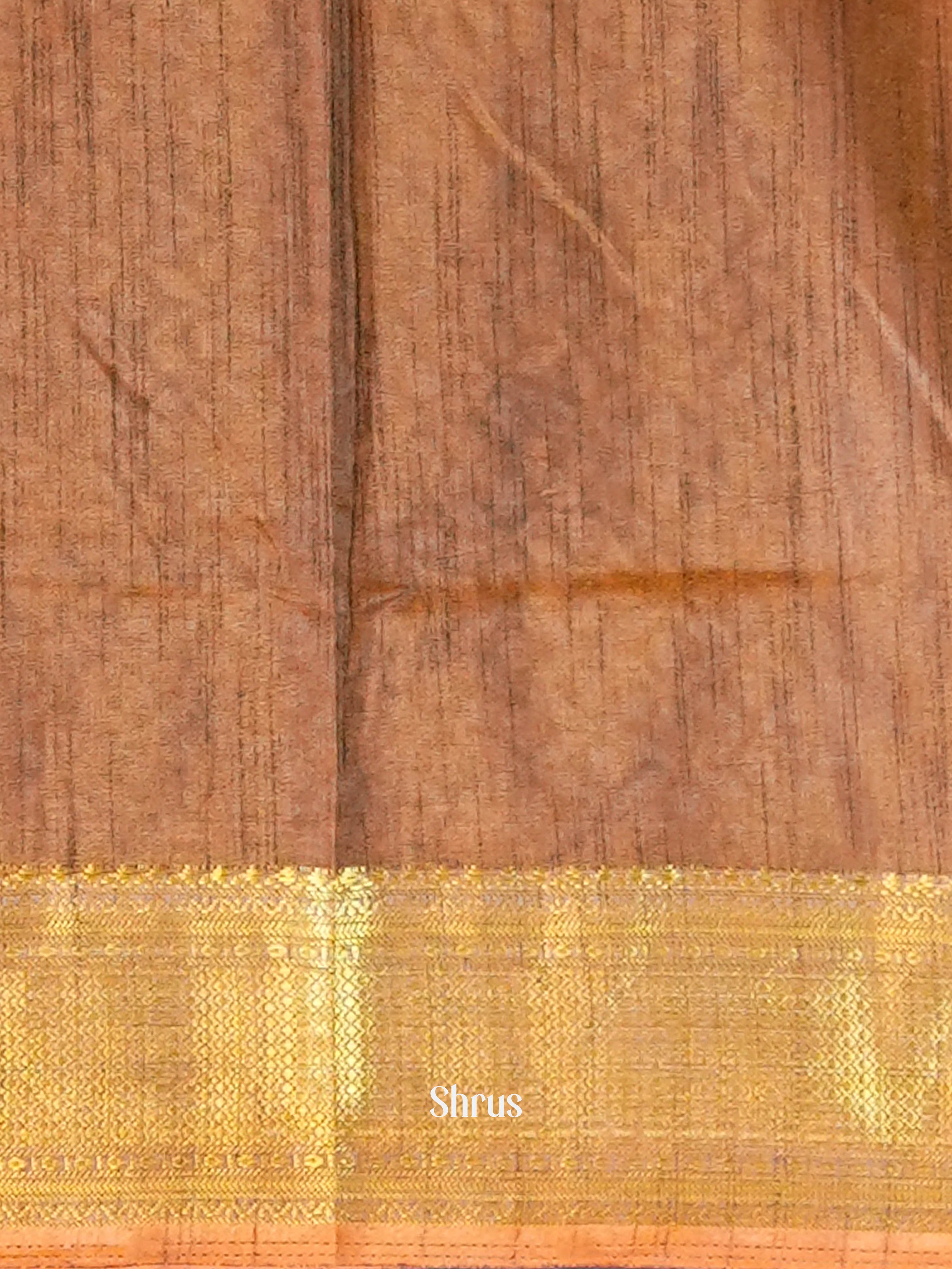 Mustard Orange & Brown - Semi Patola Saree - Shop on ShrusEternity.com