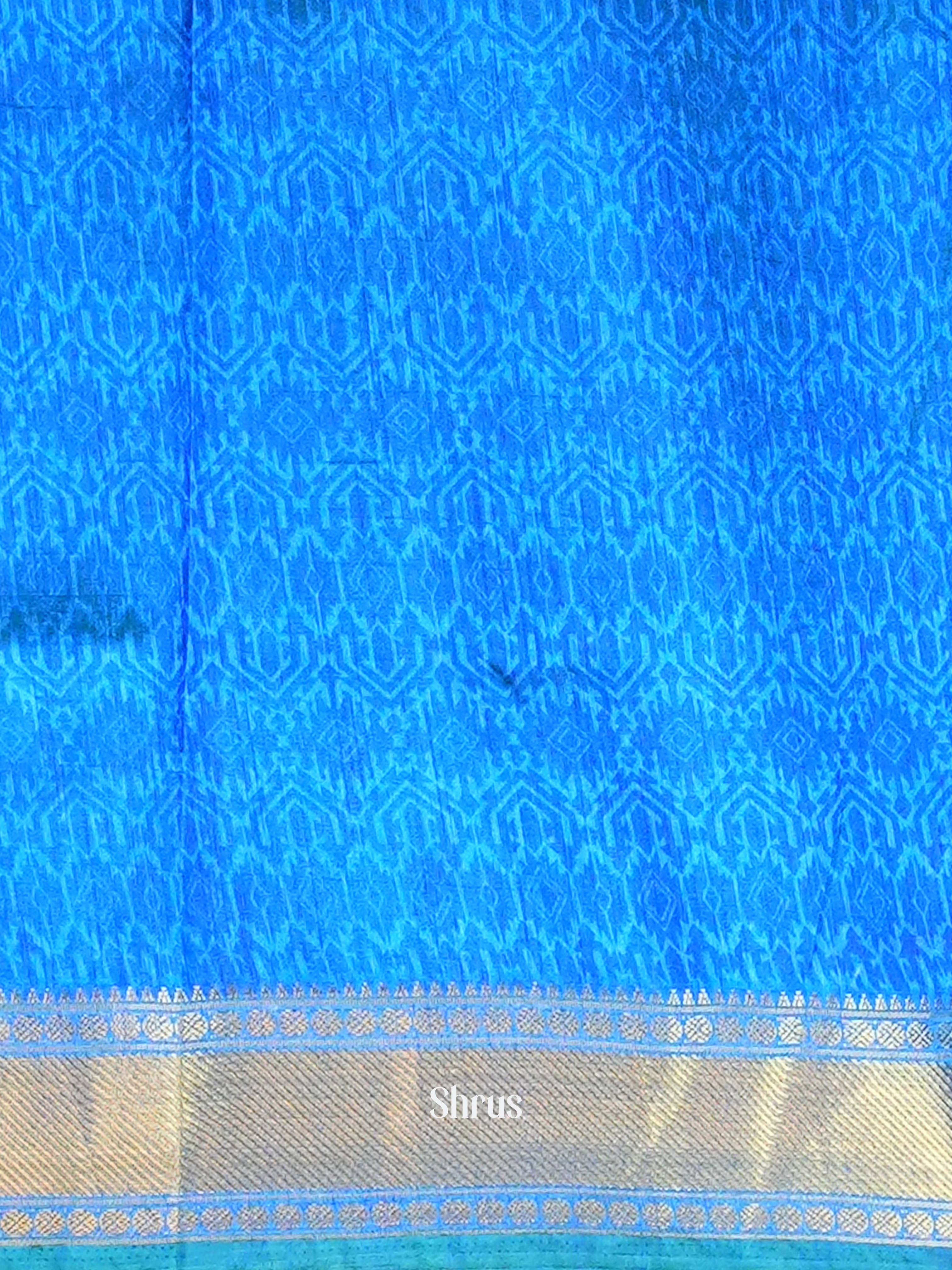 Teal & Blue - Semi Patola Saree - Shop on ShrusEternity.com