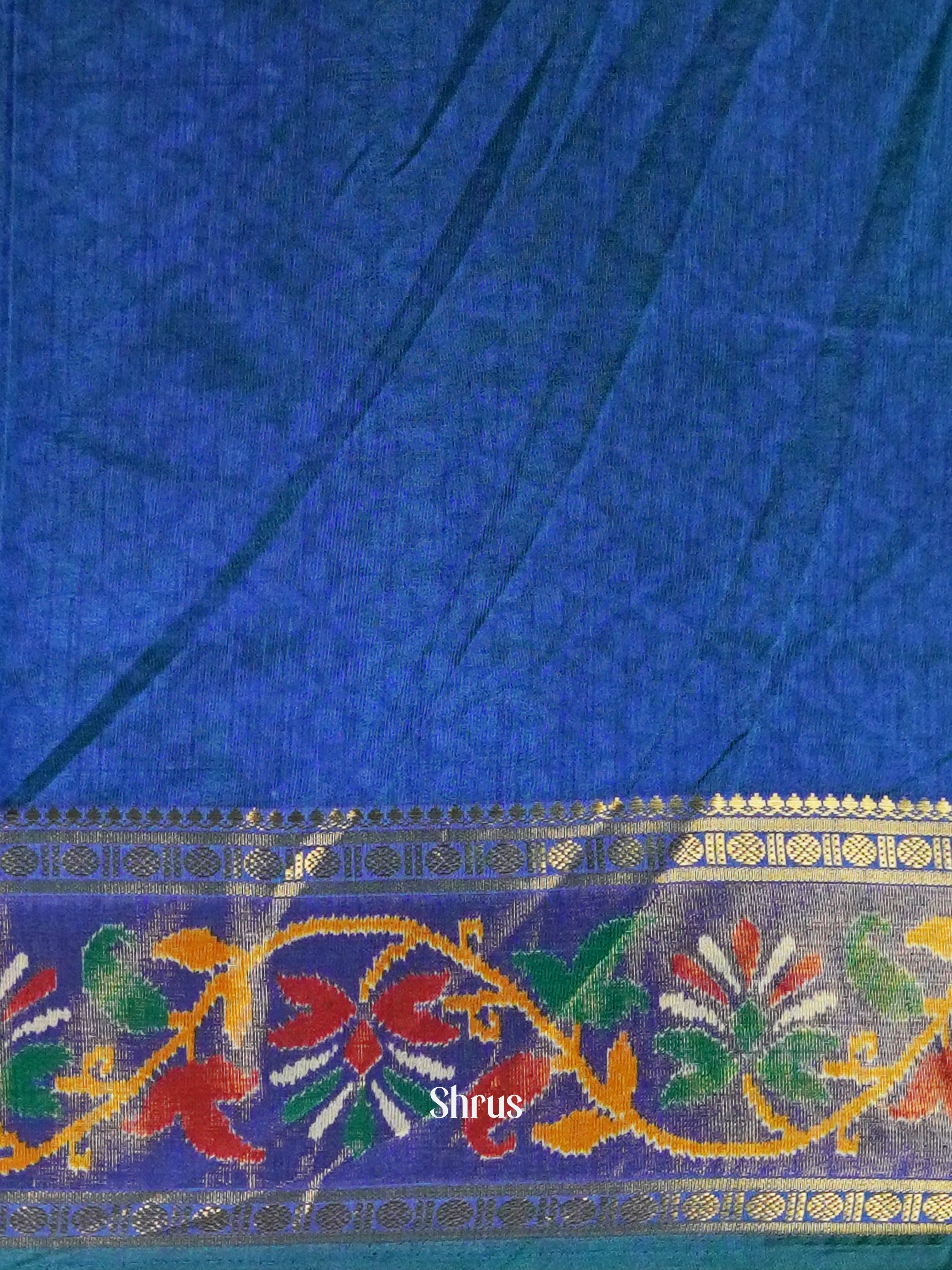 Green & Blue - Semi Patola Saree - Shop on ShrusEternity.com