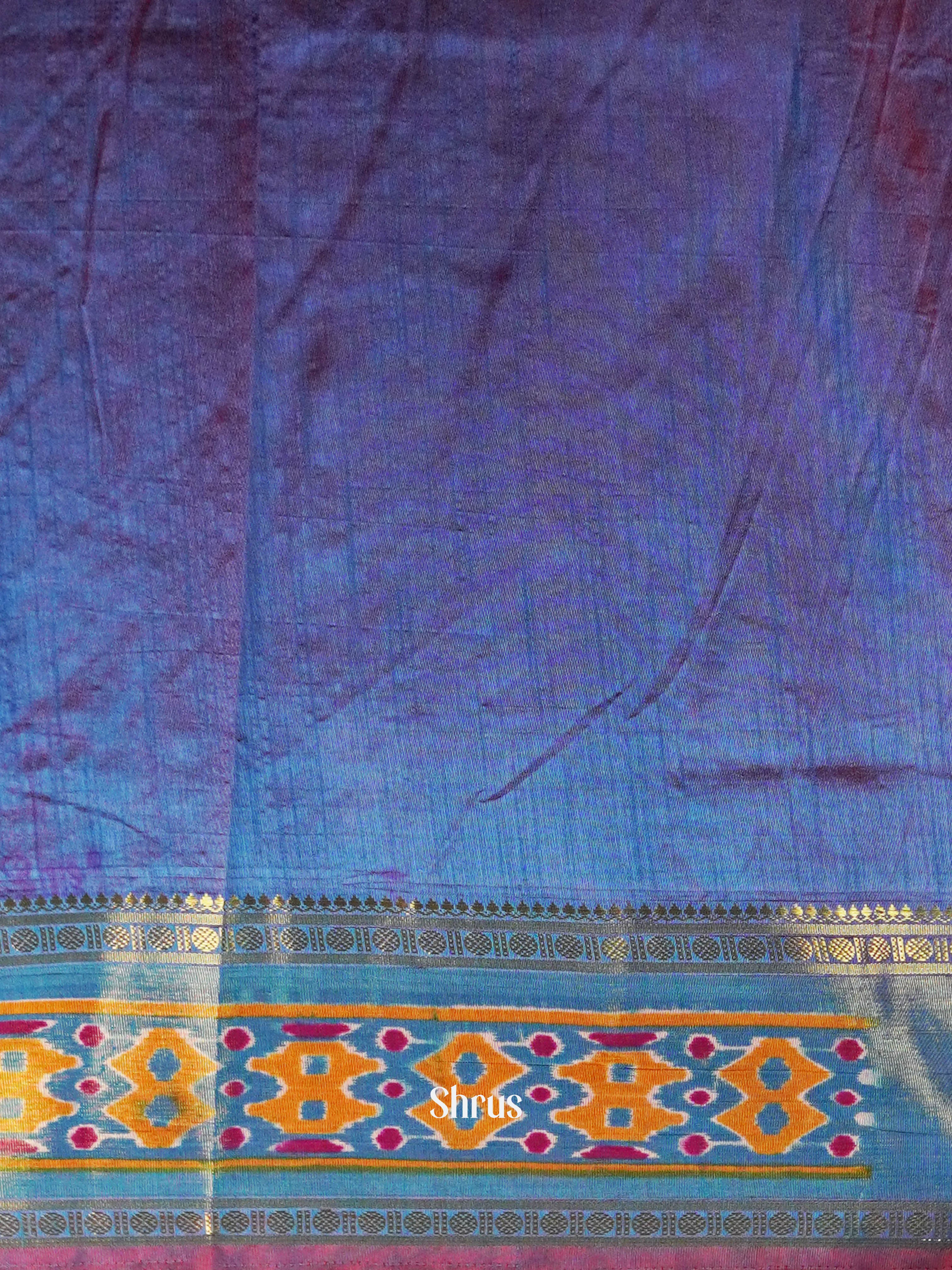 Pink & Blue - Semi Patola Saree - Shop on ShrusEternity.com