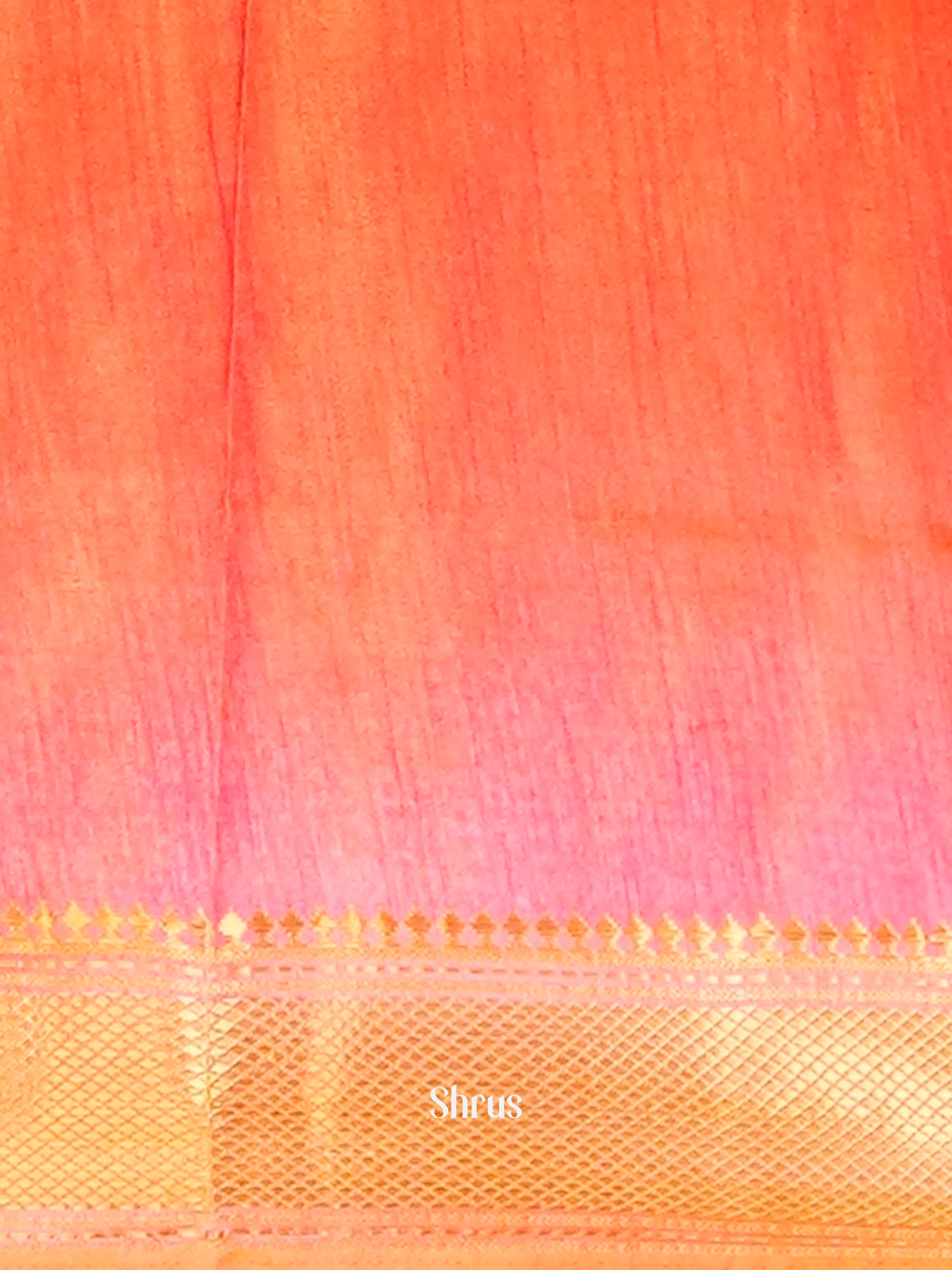 Golden Orange & Brick- Semi Patola Saree - Shop on ShrusEternity.com