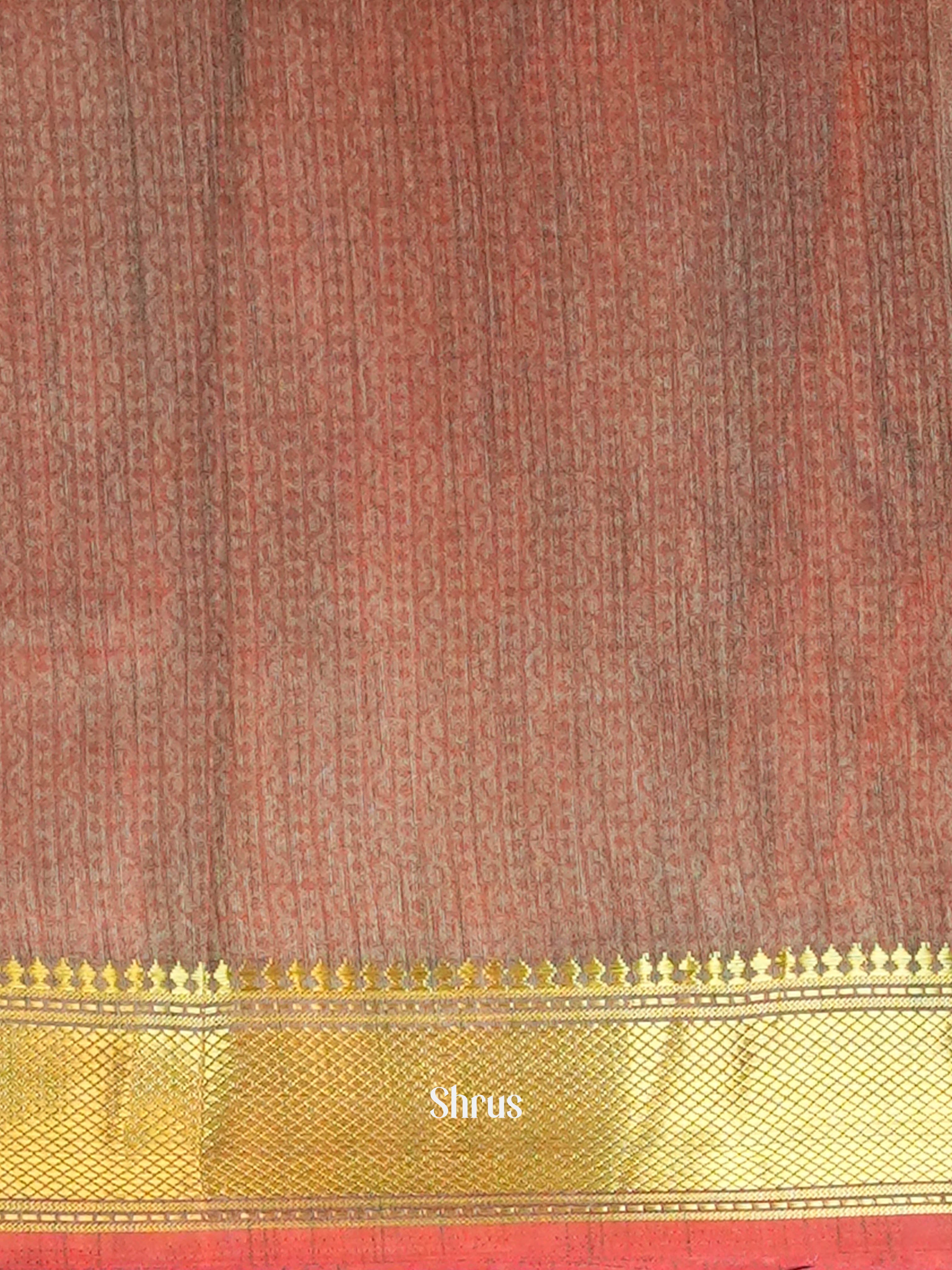 Pink & double Shaded Brown- Semi Patola Saree - Shop on ShrusEternity.com