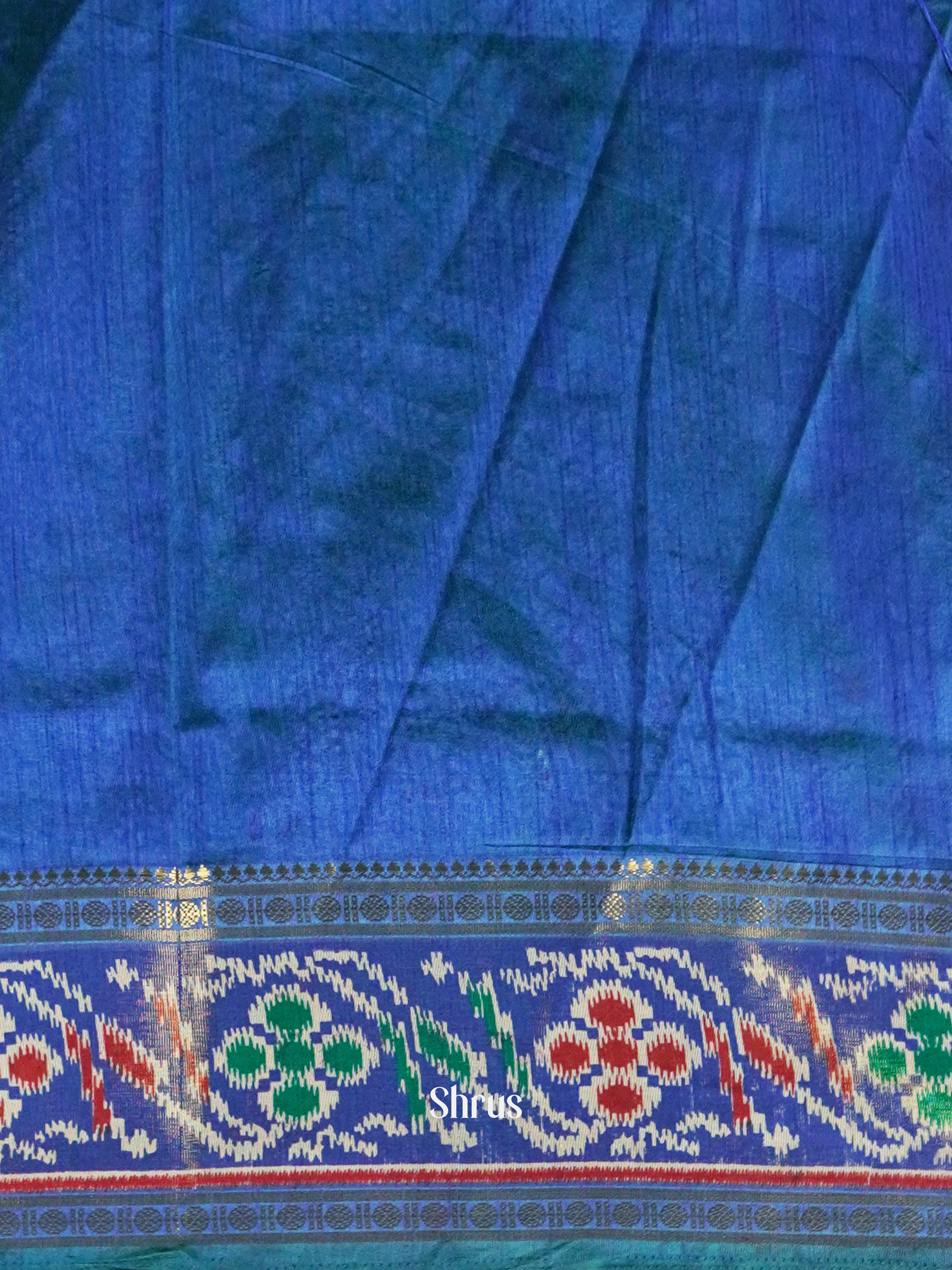 Green & Blue - Semi Patola Saree - Shop on ShrusEternity.com