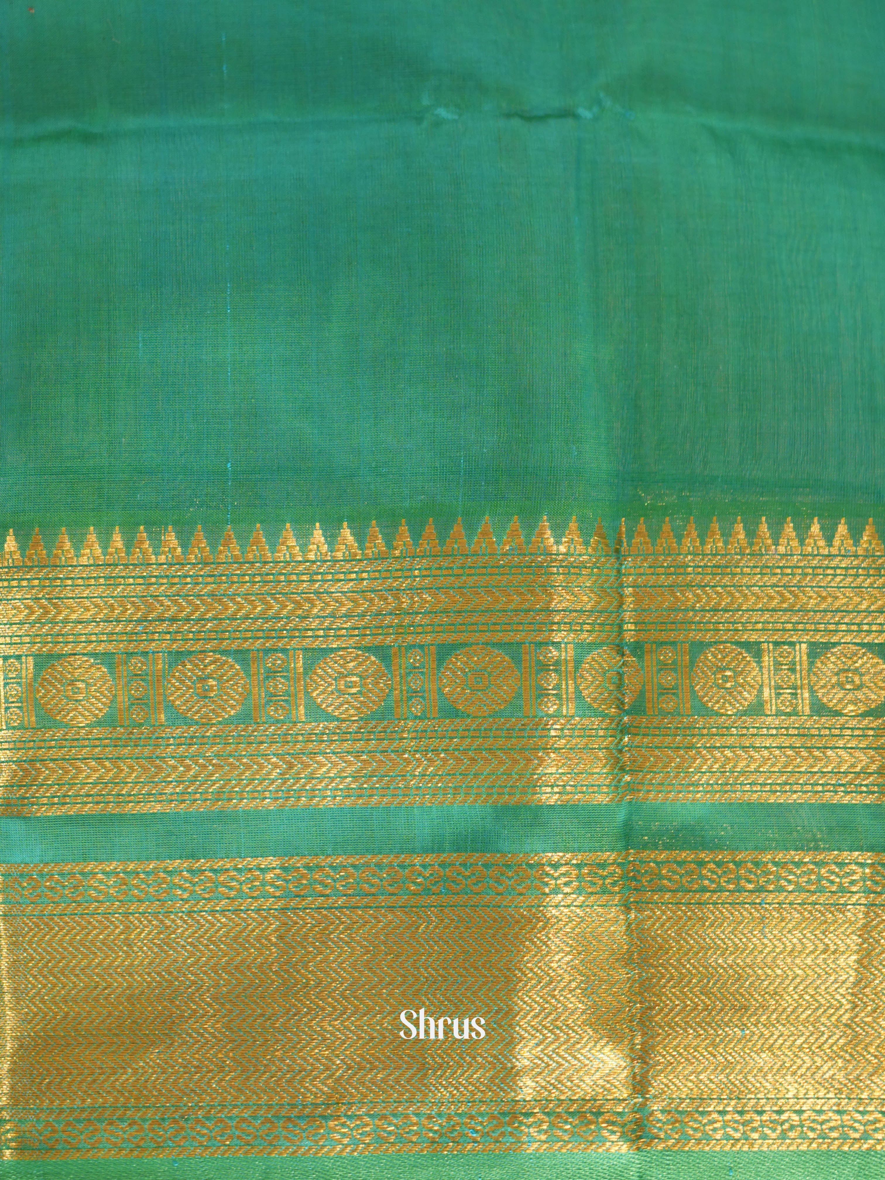 Blue & Teal - Silk Cotton Saree - Shop on ShrusEternity.com