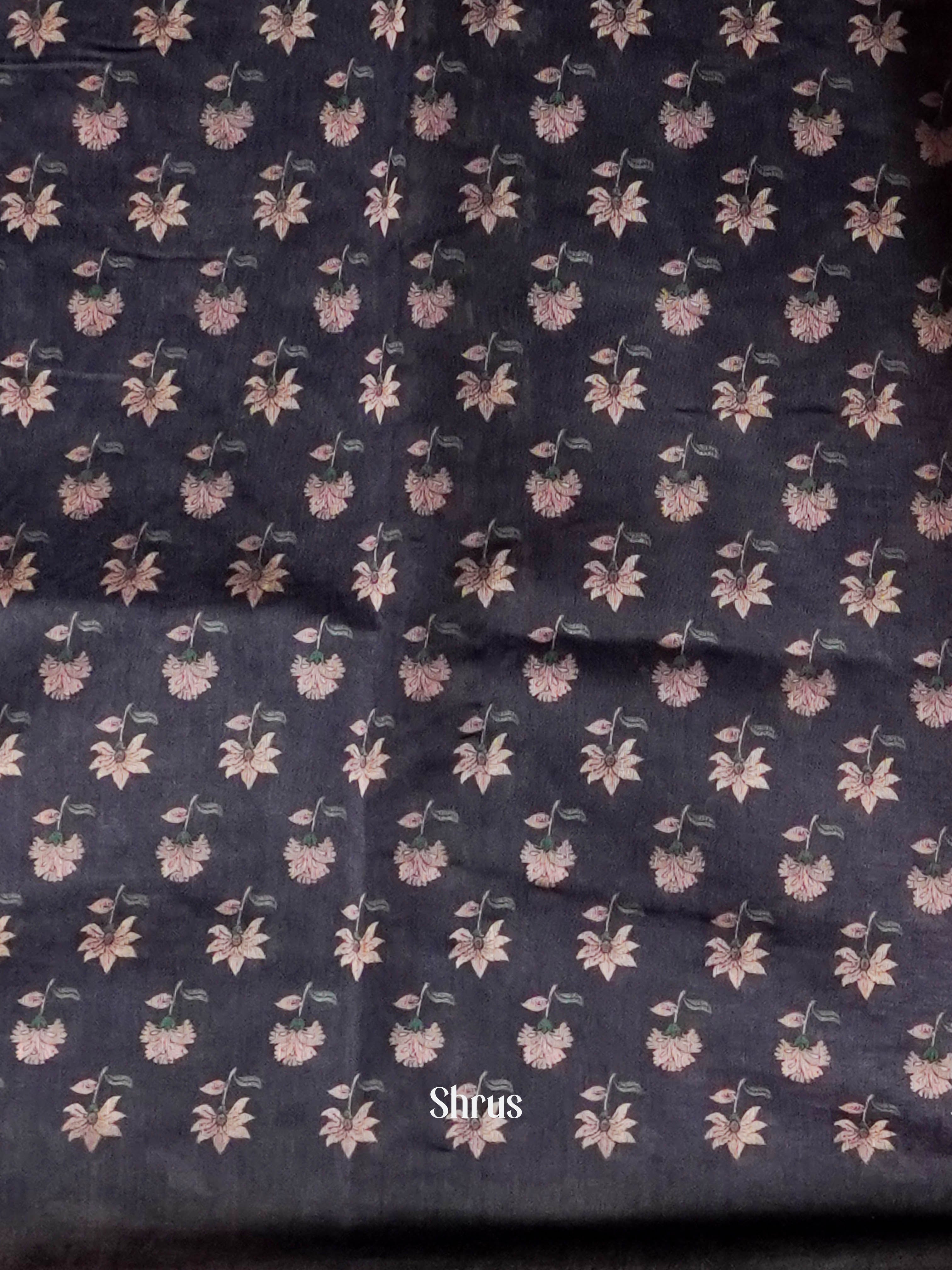 Brown & Black- Semi Kantha Saree - Shop on ShrusEternity.com