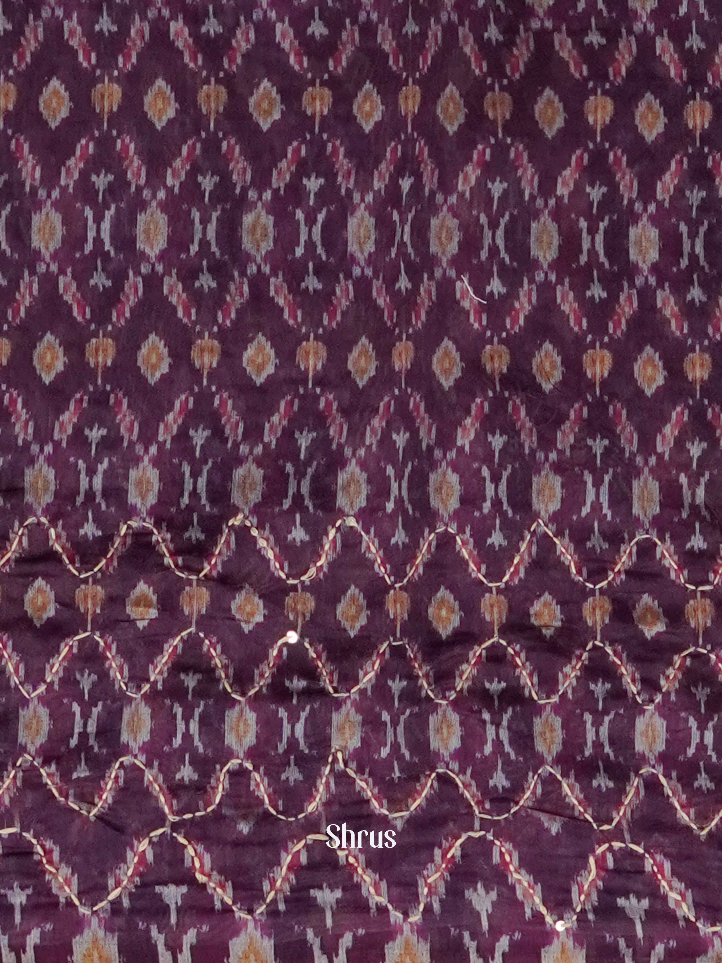 Green & Violet- Semi Kantha Saree - Shop on ShrusEternity.com