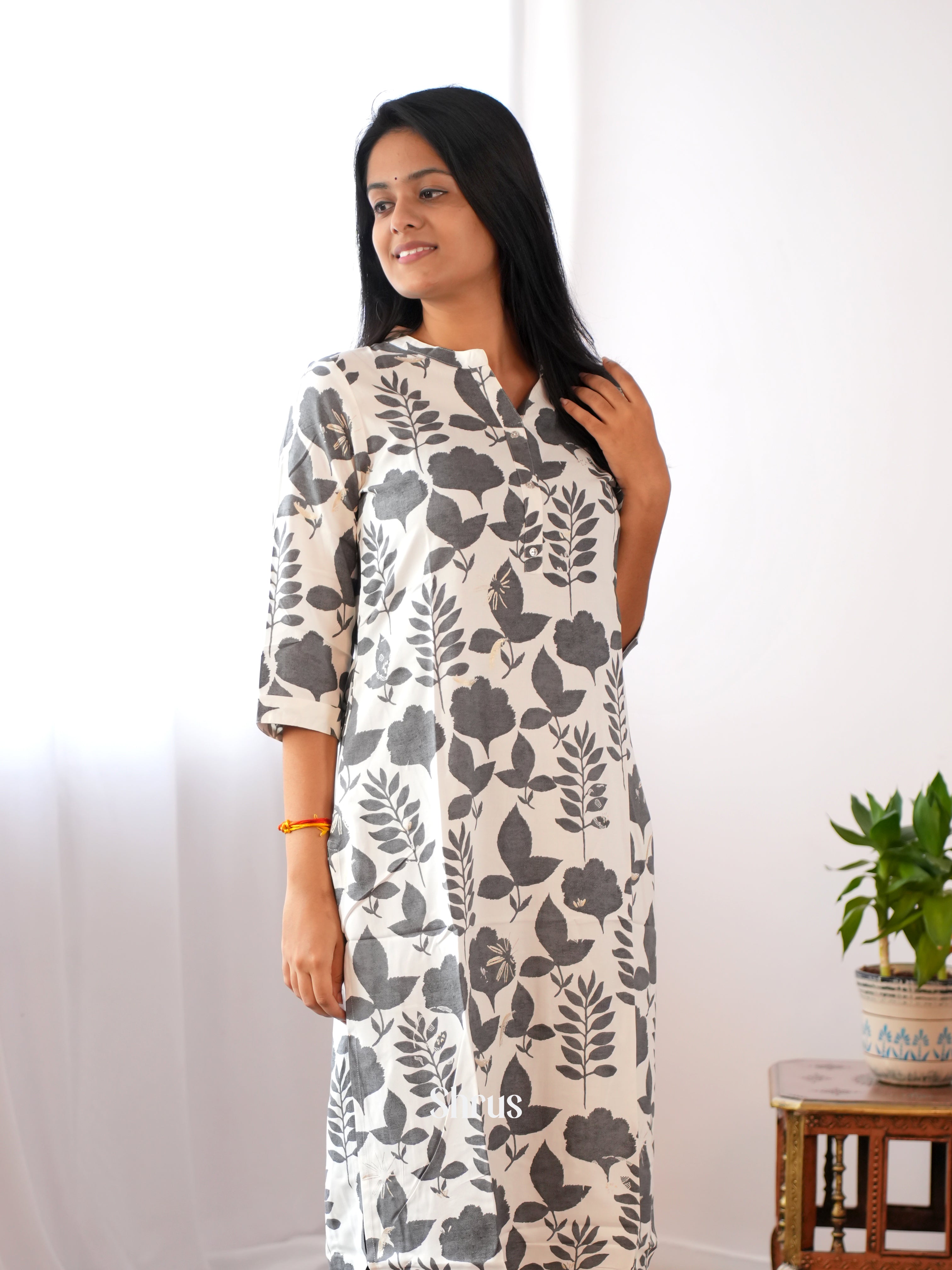 White & Grey - Readymade Kurti - Shop on ShrusEternity.com