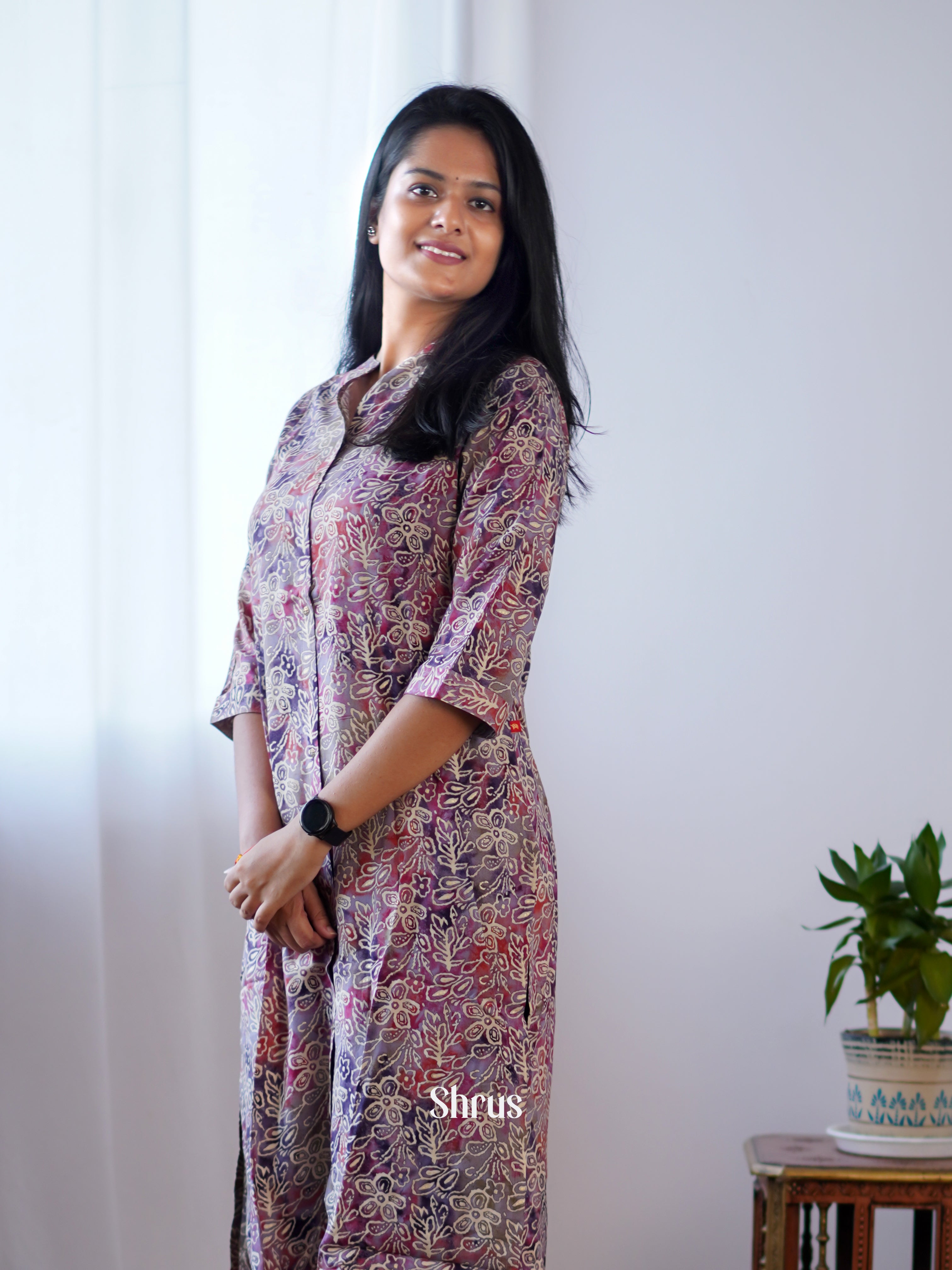 Purple - Readymade Kurti - Shop on ShrusEternity.com