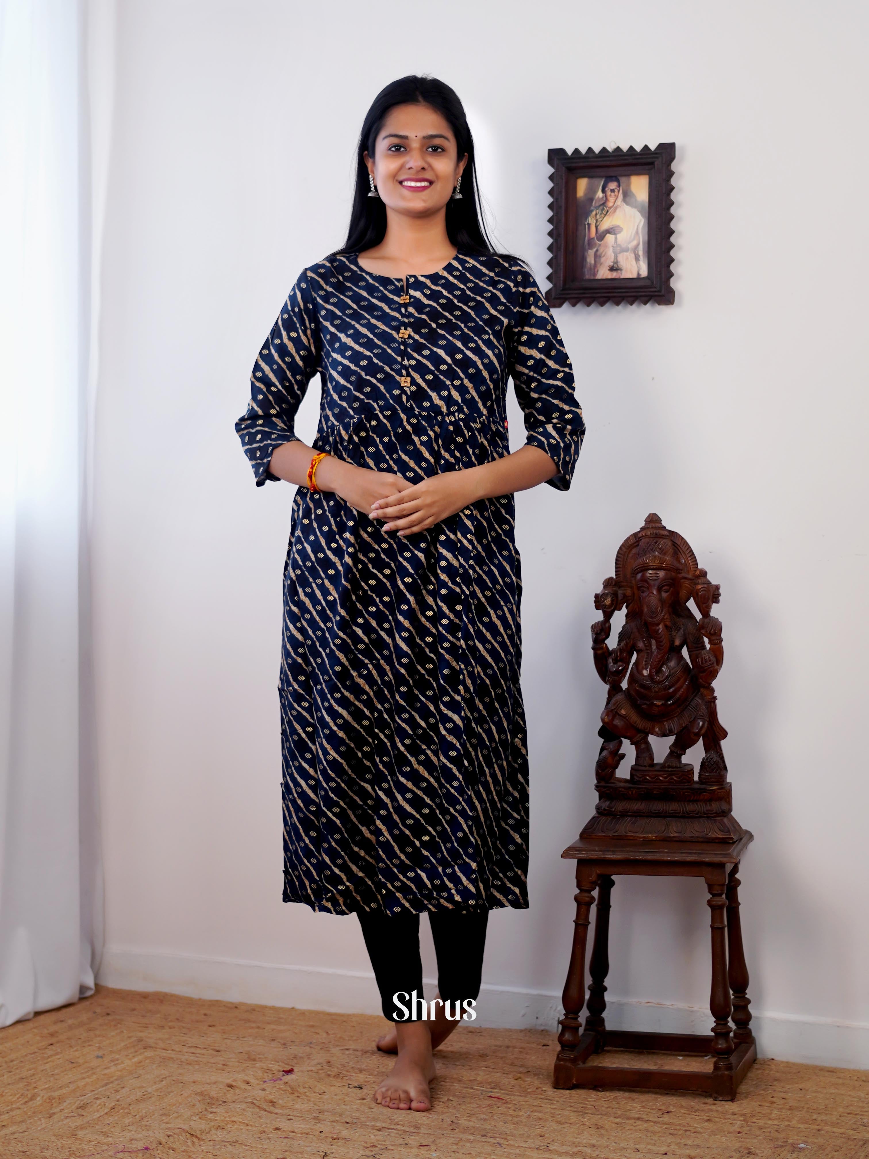 Black -casual Readymade kurti - Shop on ShrusEternity.com
