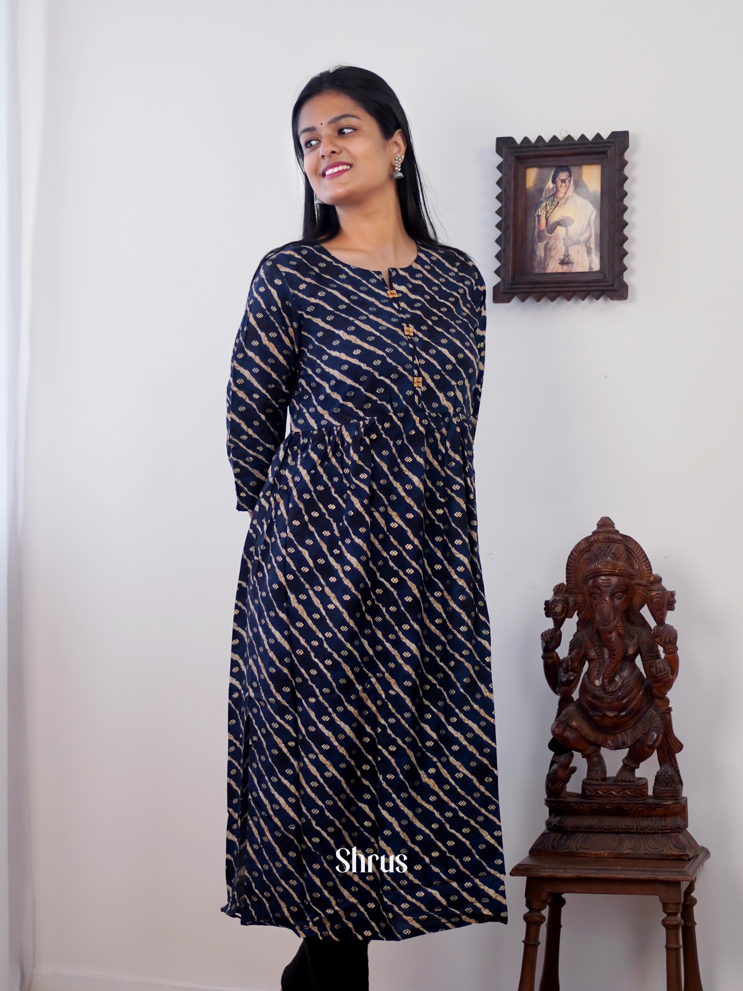 Black -casual Readymade kurti - Shop on ShrusEternity.com