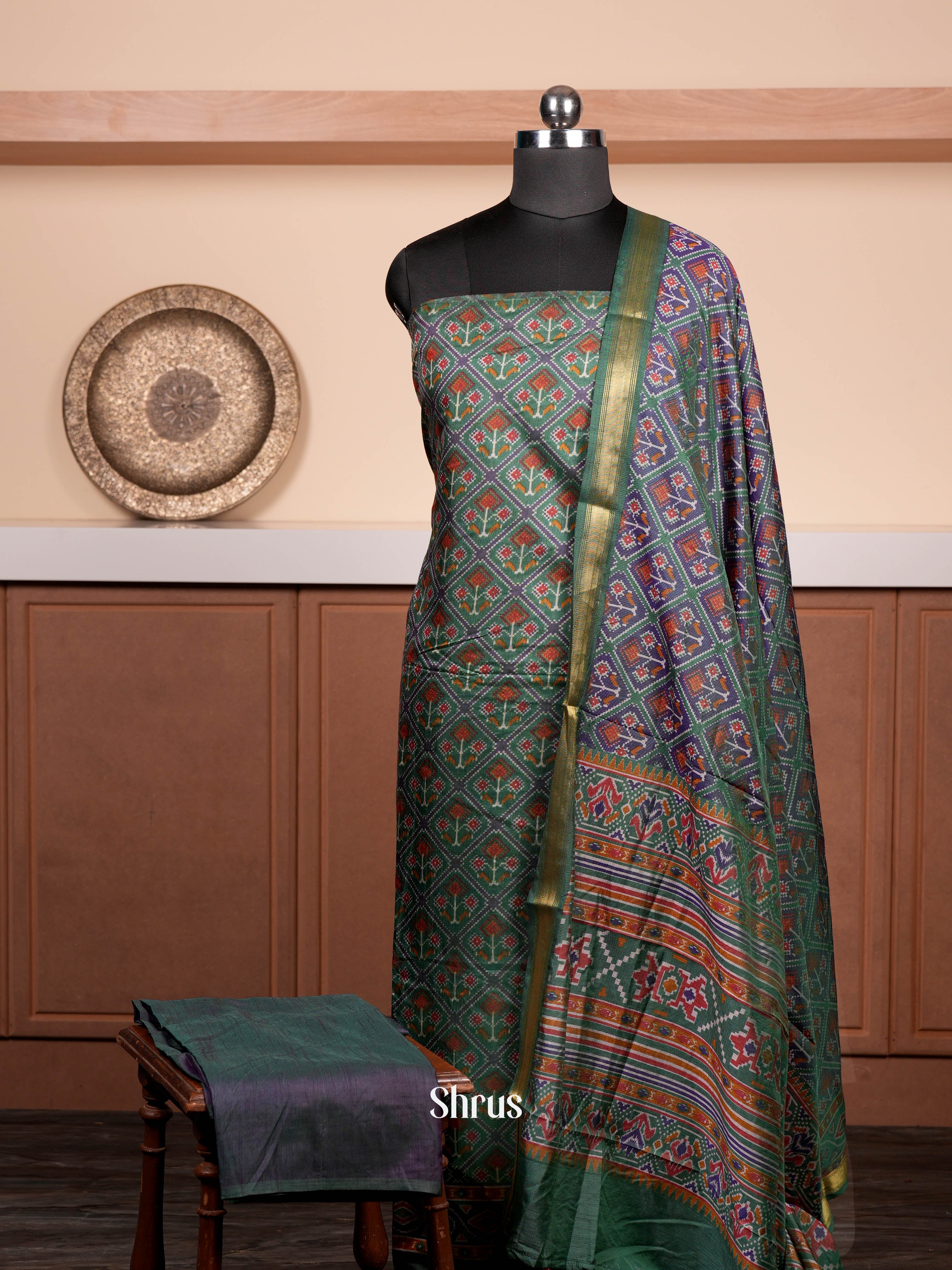 Green - semi patola salwar - Shop on ShrusEternity.com