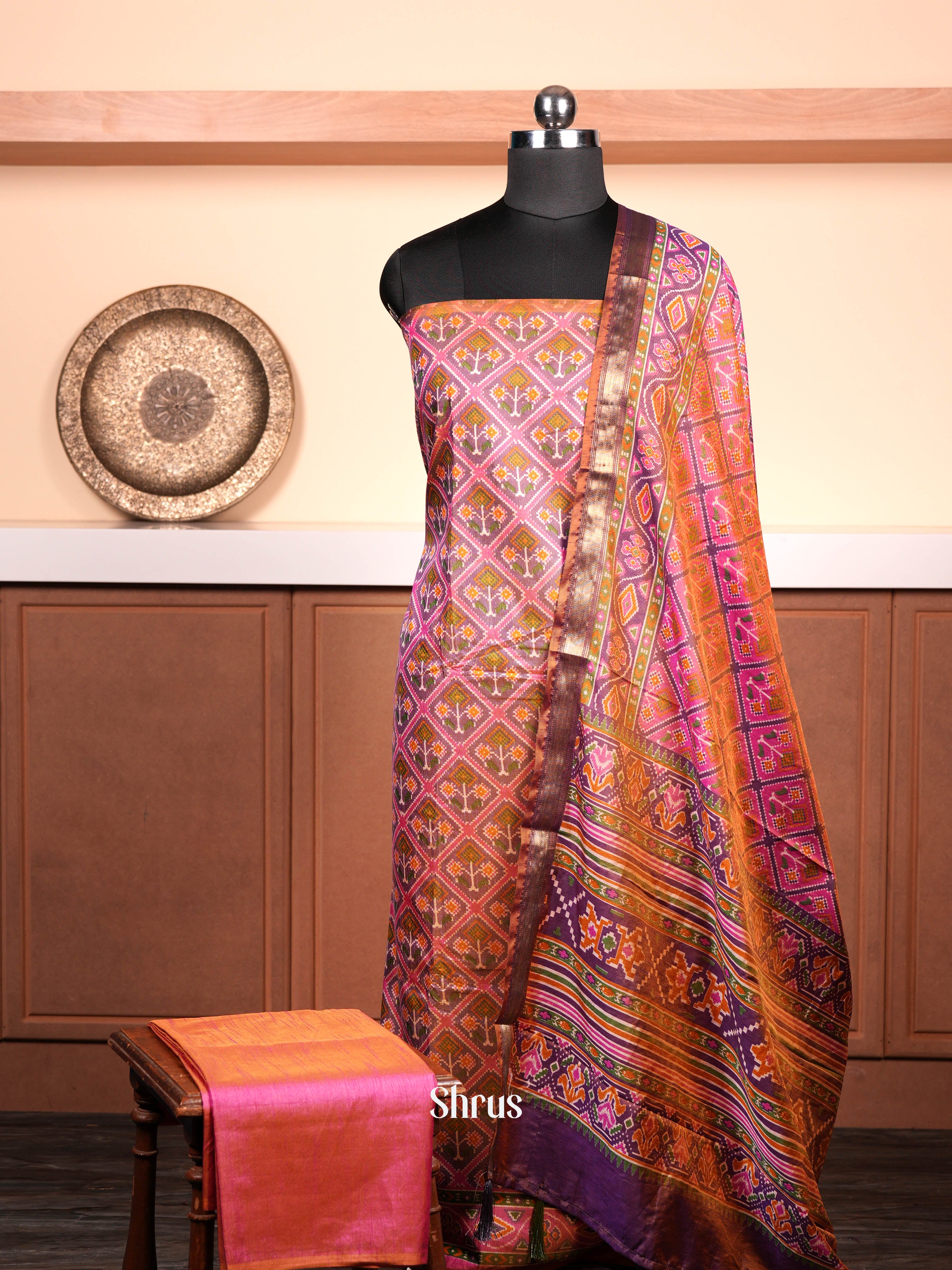 Double Shaded Purple & Pink - semi patola salwar - Shop on ShrusEternity.com