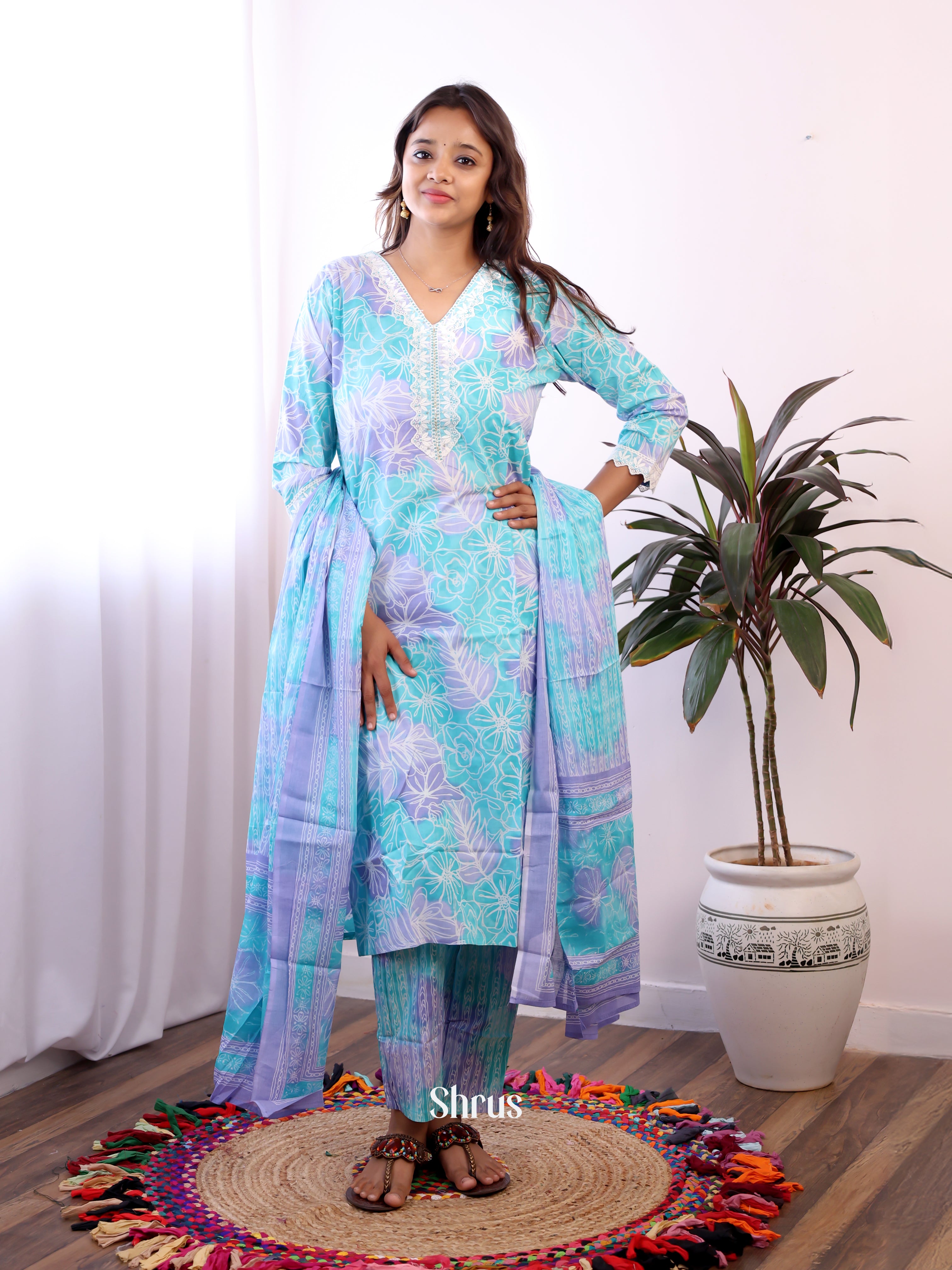 Blue-3pc Readymade Suits - Shop on ShrusEternity.com