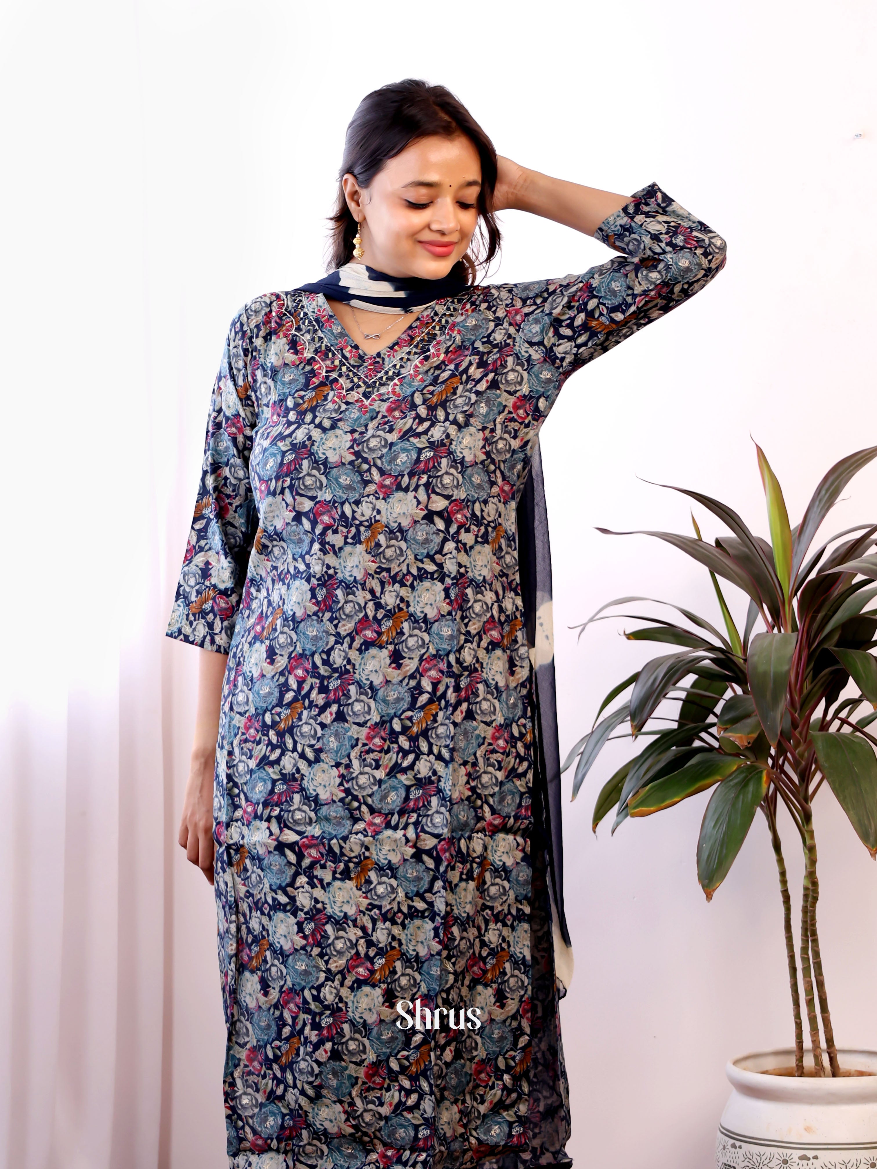 Blue -3pc Readymade Suits - Shop on ShrusEternity.com