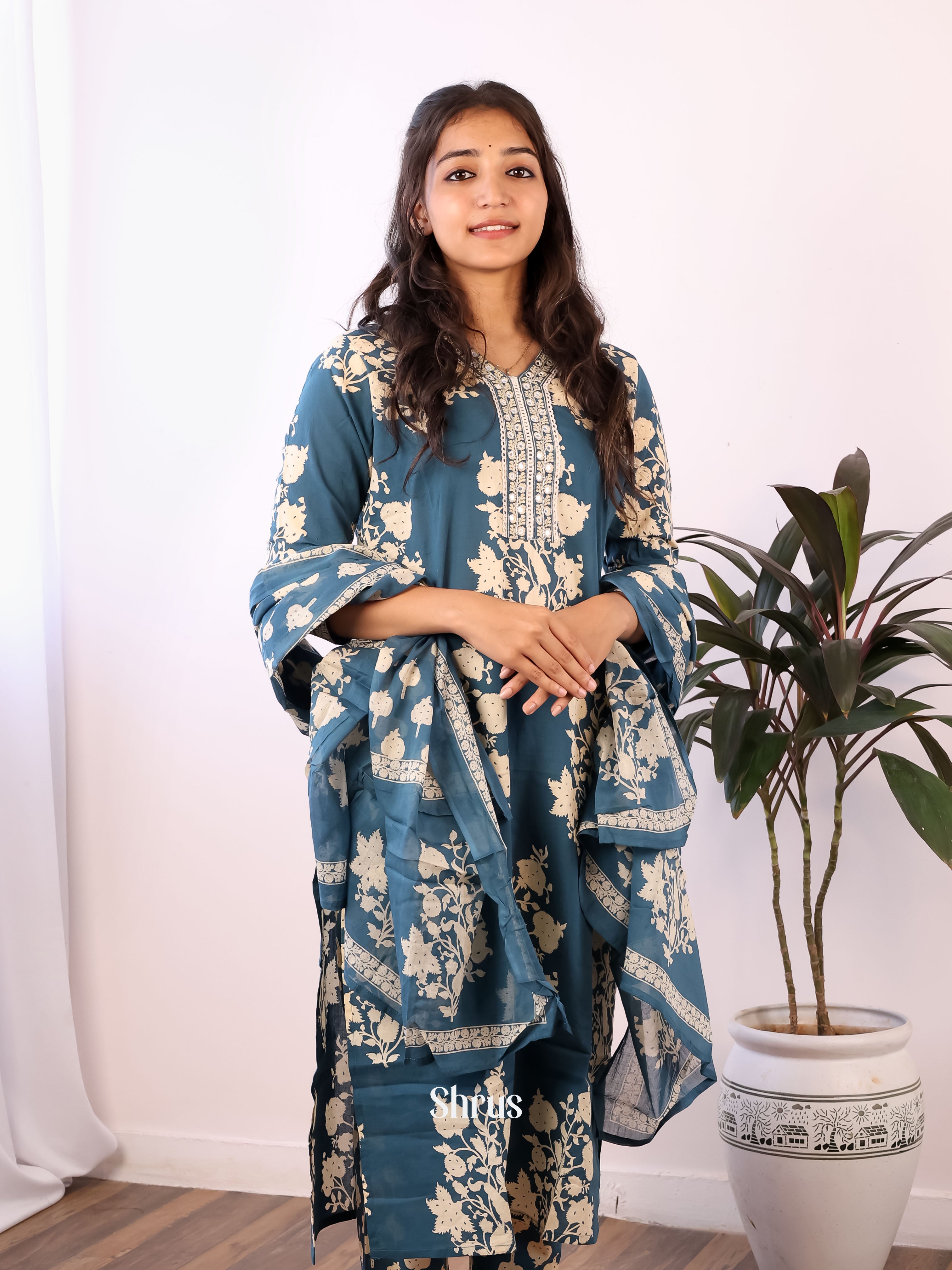 Blue -3pc Readymade Suits - Shop on ShrusEternity.com