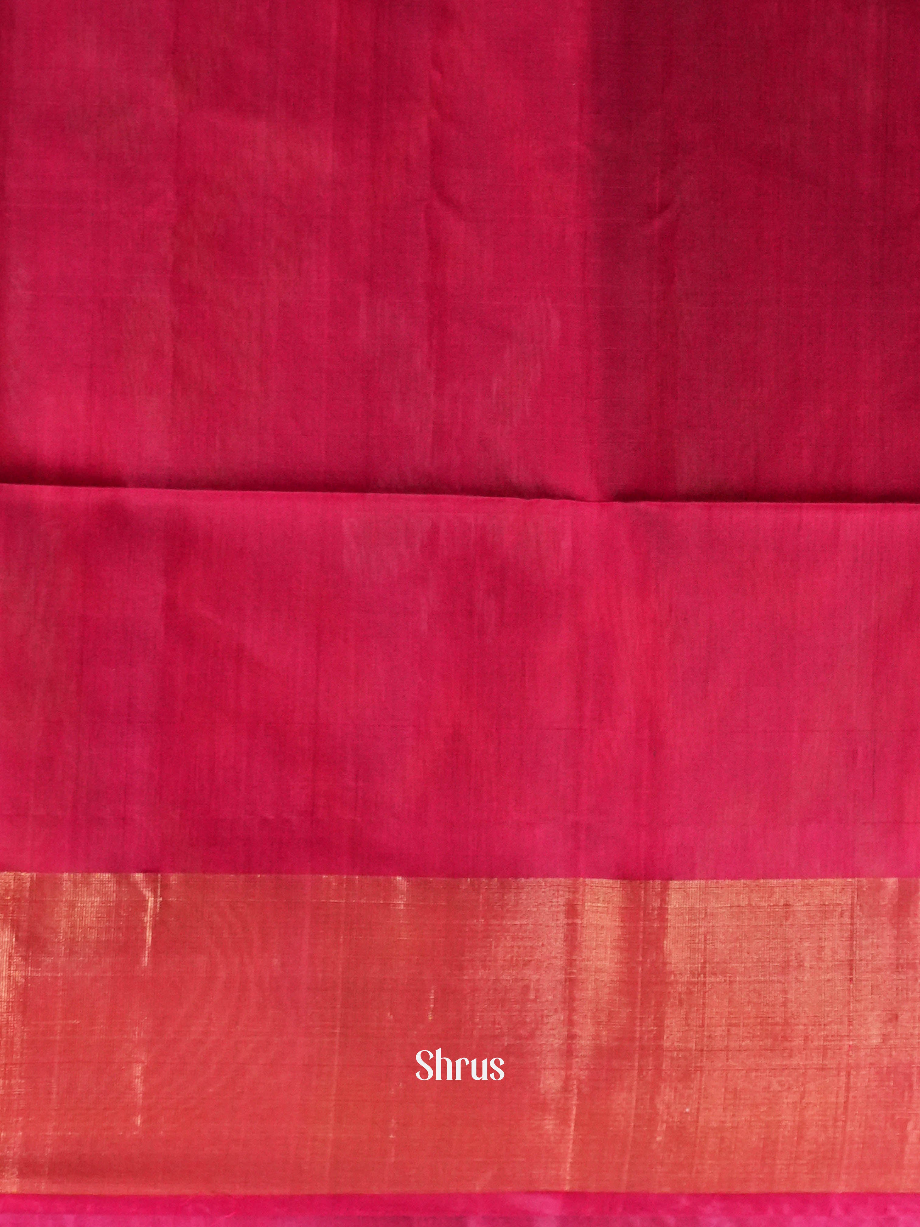 Rosy Red & Green - Pochampally sico Saree - Shop on ShrusEternity.com