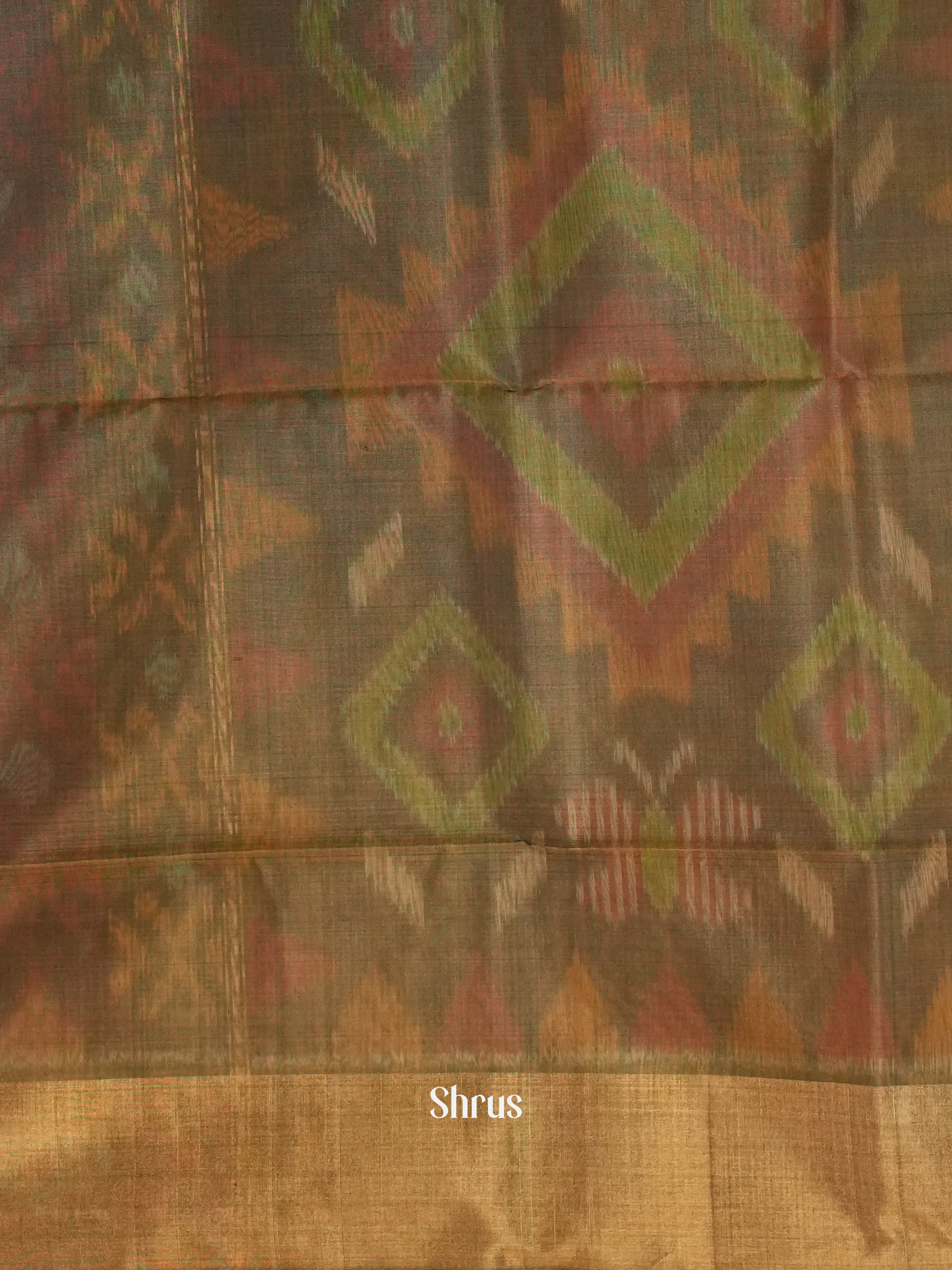 Deep Maroon & Olive Green - Pochampally sico - Shop on ShrusEternity.com