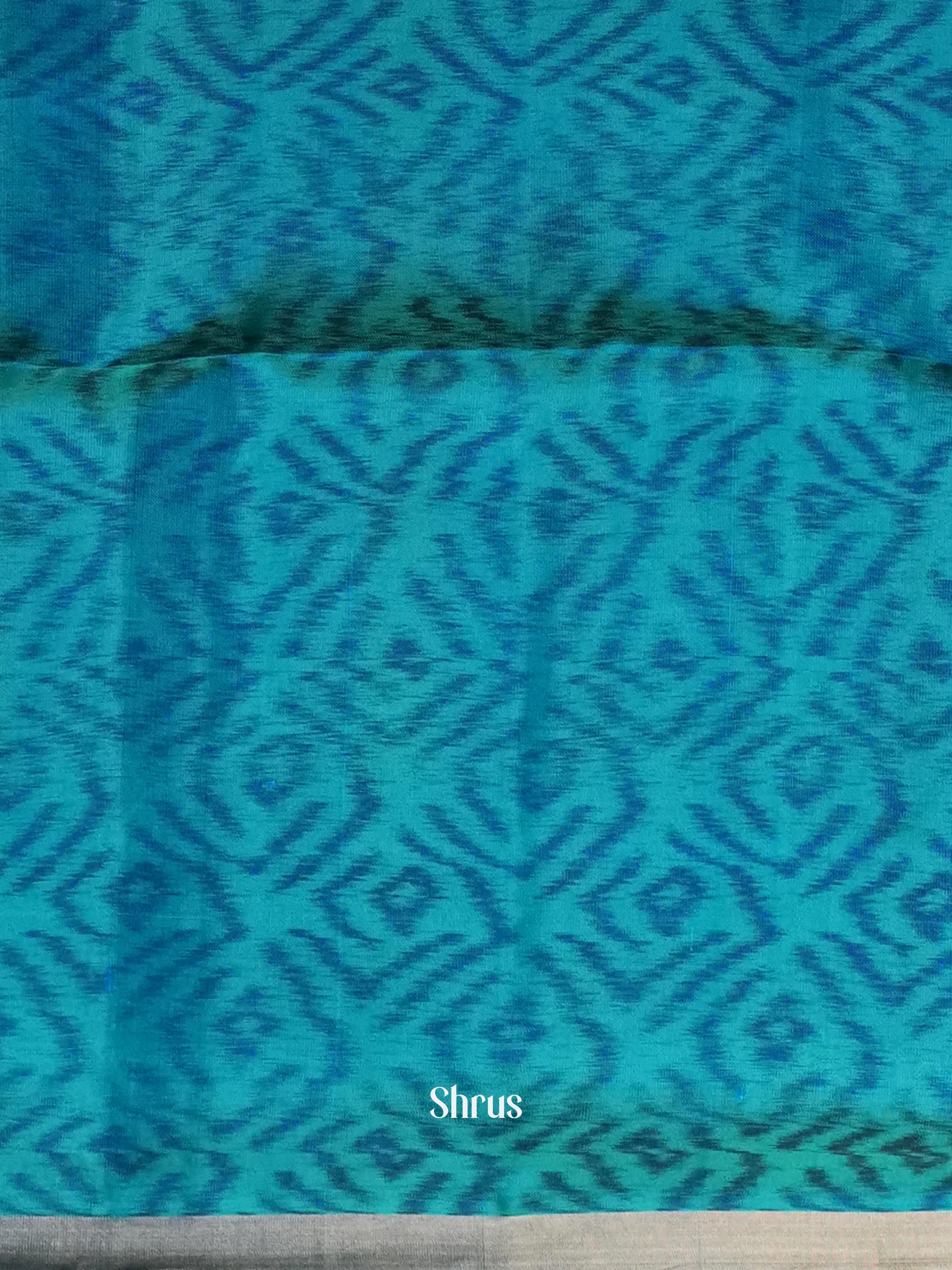 Double Shaded Rosy Red & Teal - Soft Silk Saree - Shop on ShrusEternity.com