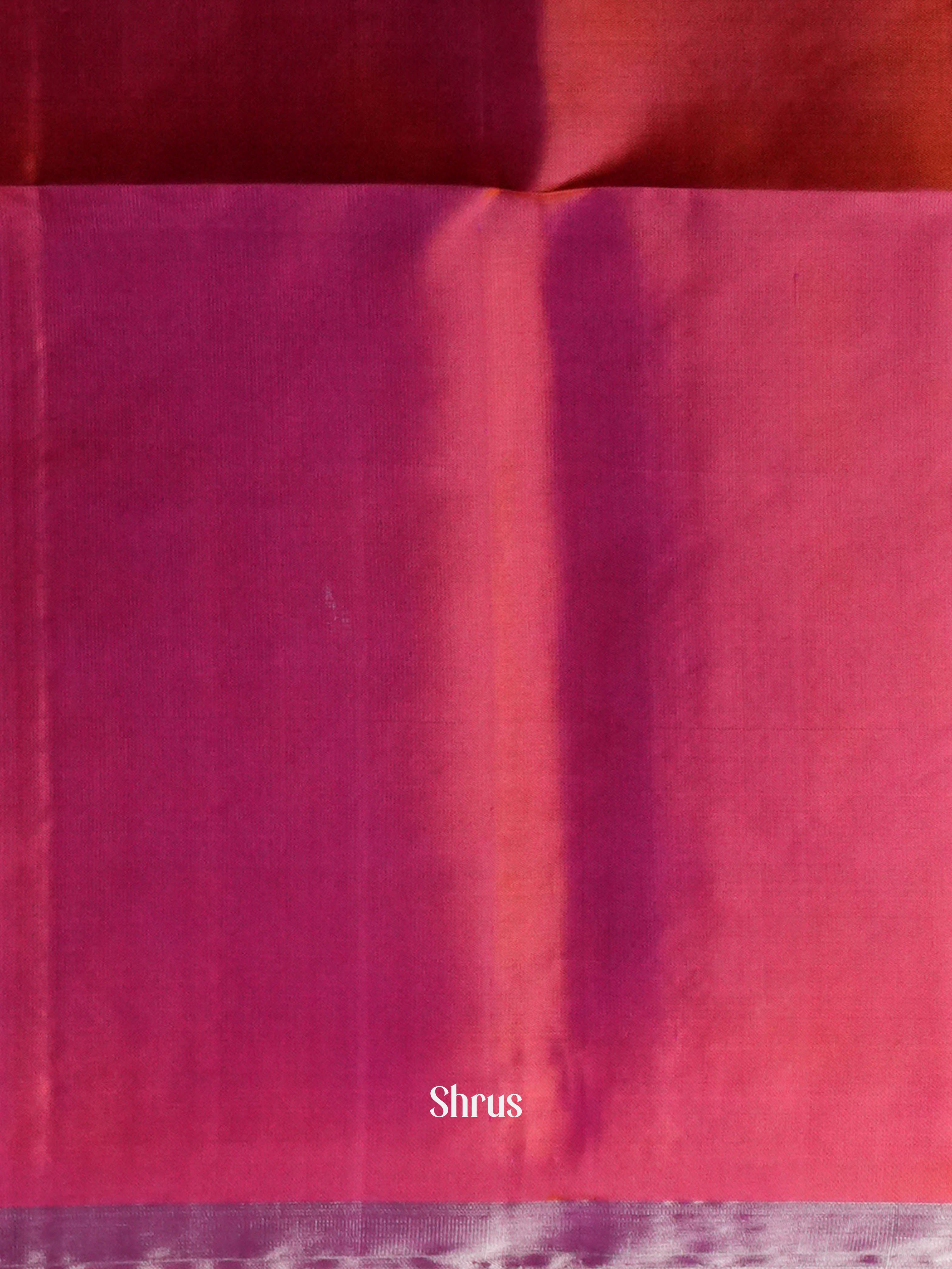 Double Shaded Peachy Pink & Double Shaded Purple - Soft Silk Saree - Shop on ShrusEternity.com