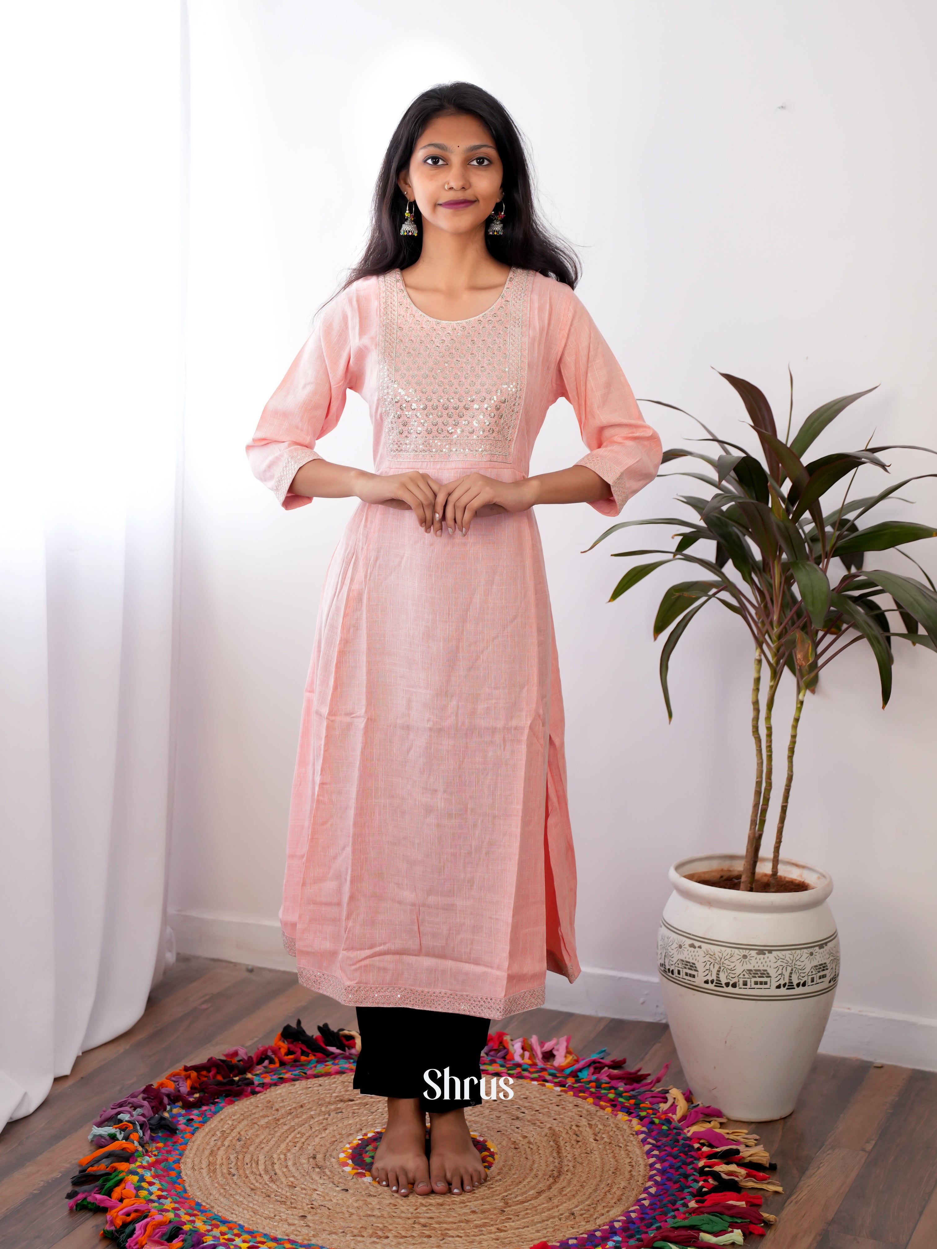 Pink - Readymade Kurti - Shop on ShrusEternity.com
