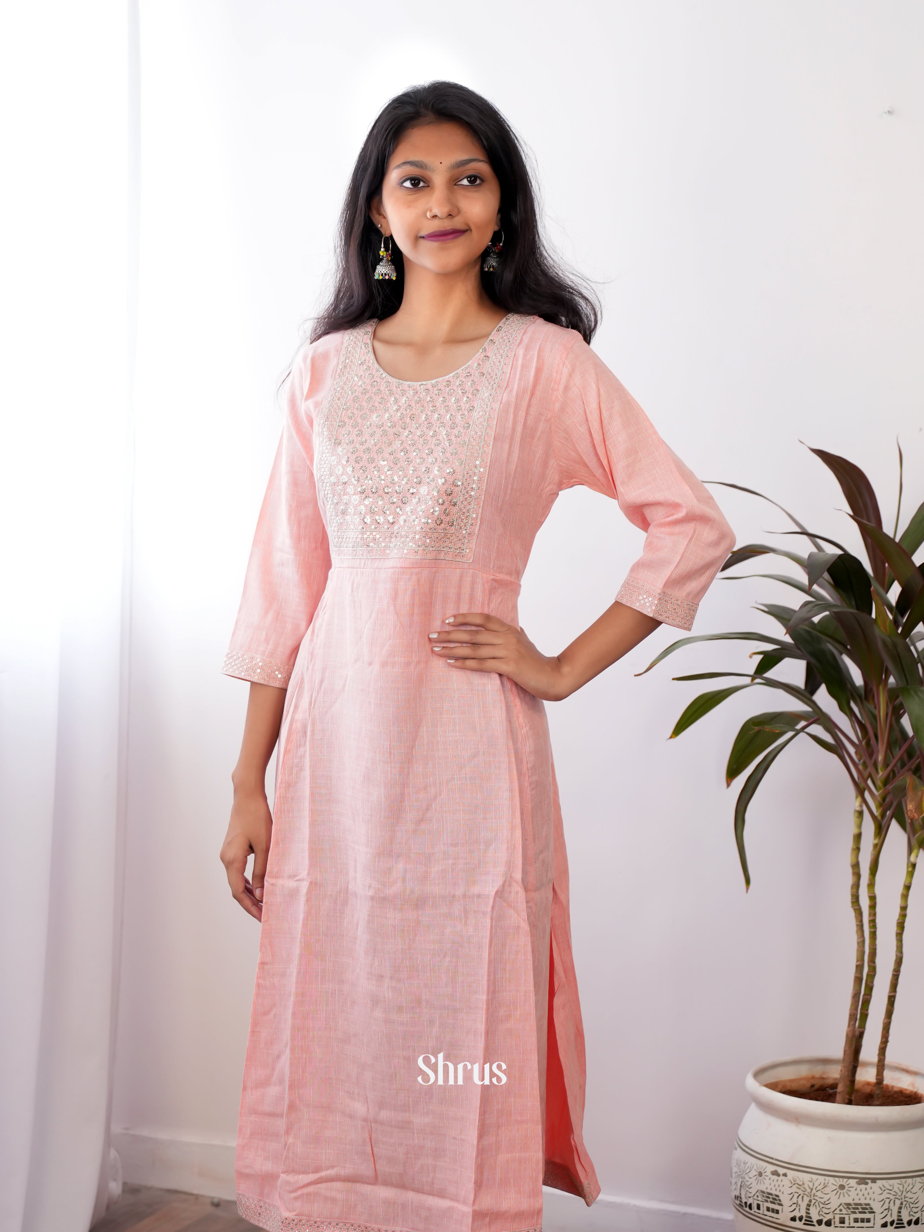 Pink - Readymade Kurti - Shop on ShrusEternity.com
