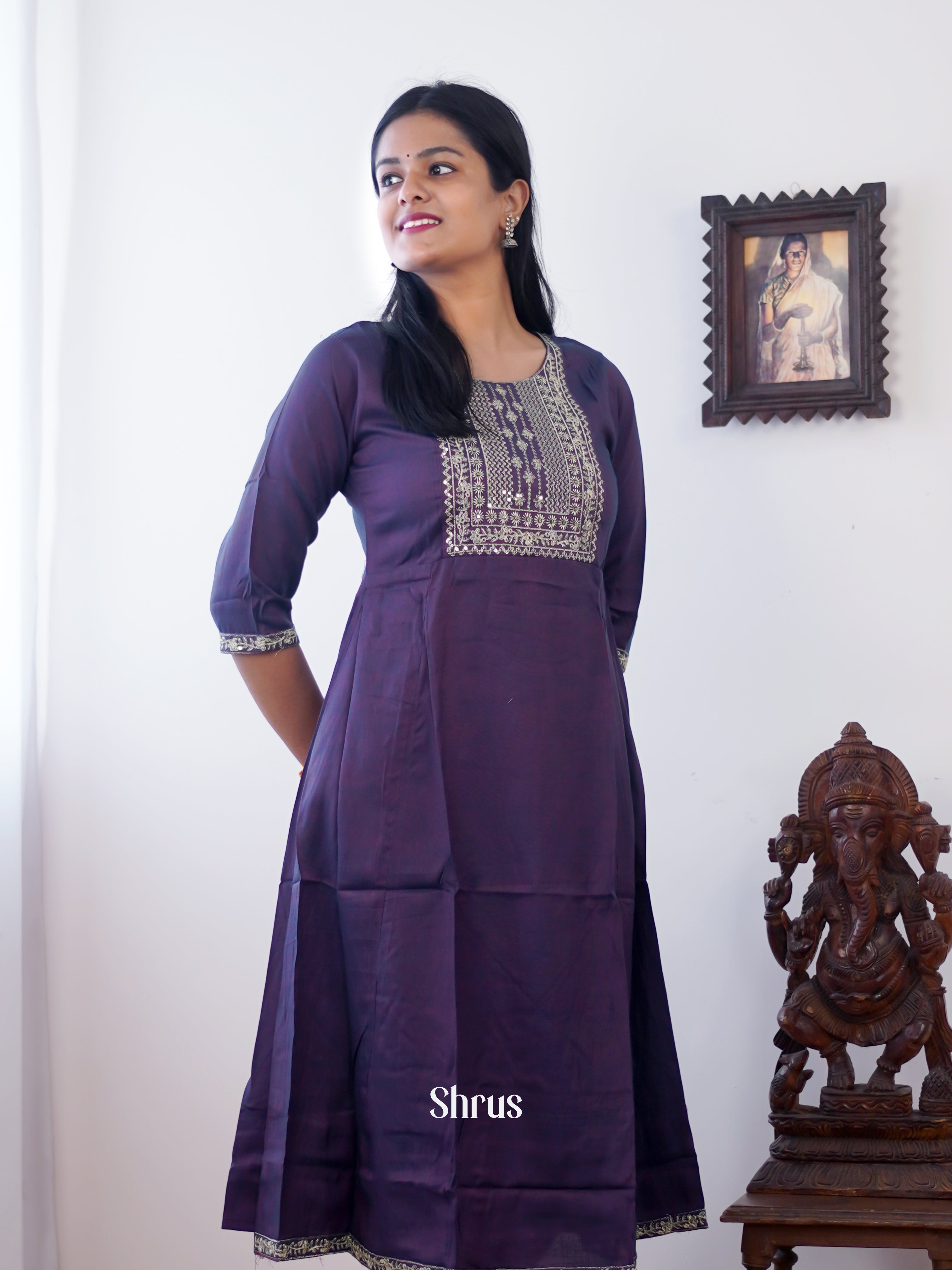 Violet - Readymade Kurti - Shop on ShrusEternity.com