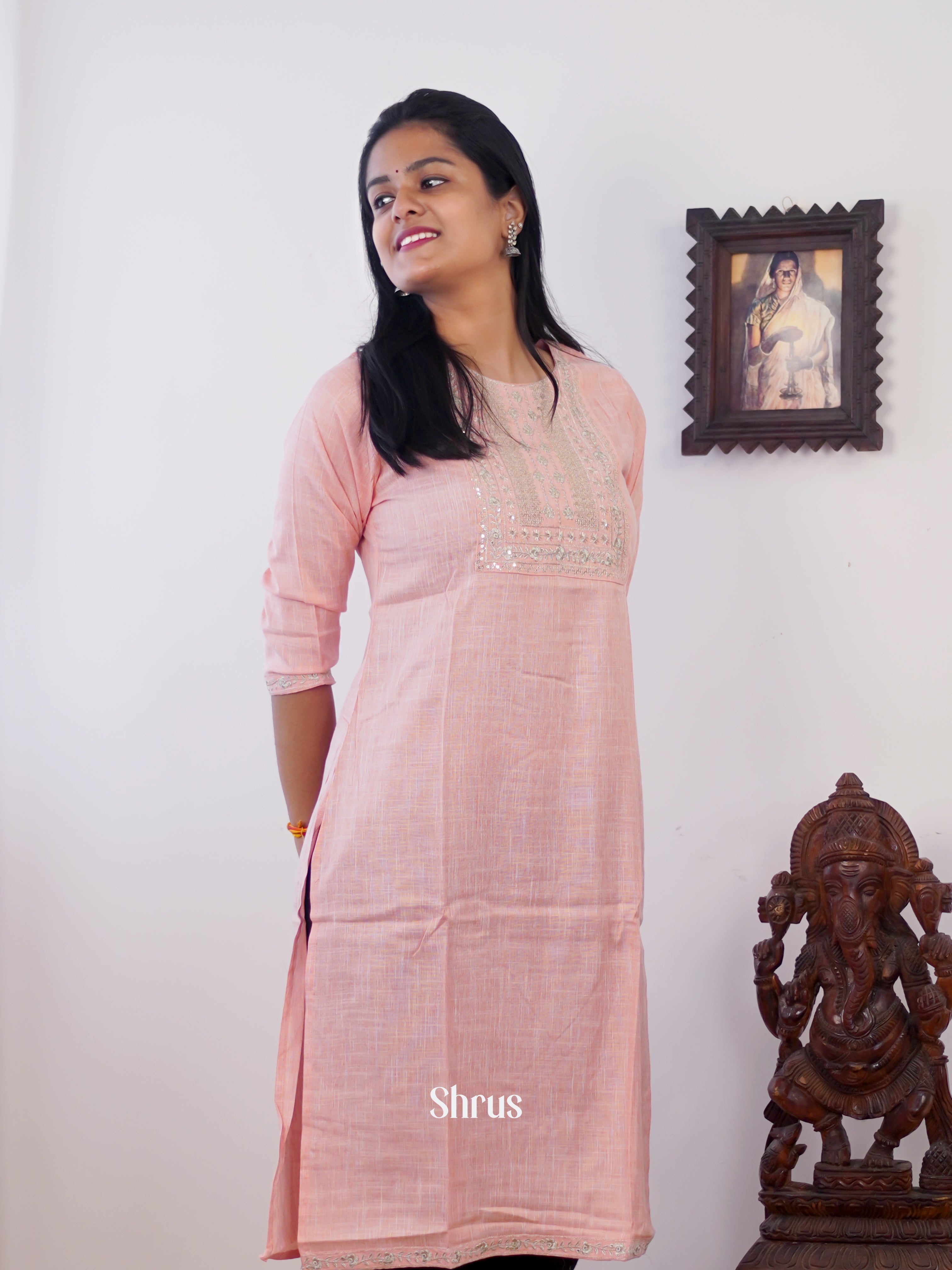 Pink - Readymade Kurti - Shop on ShrusEternity.com