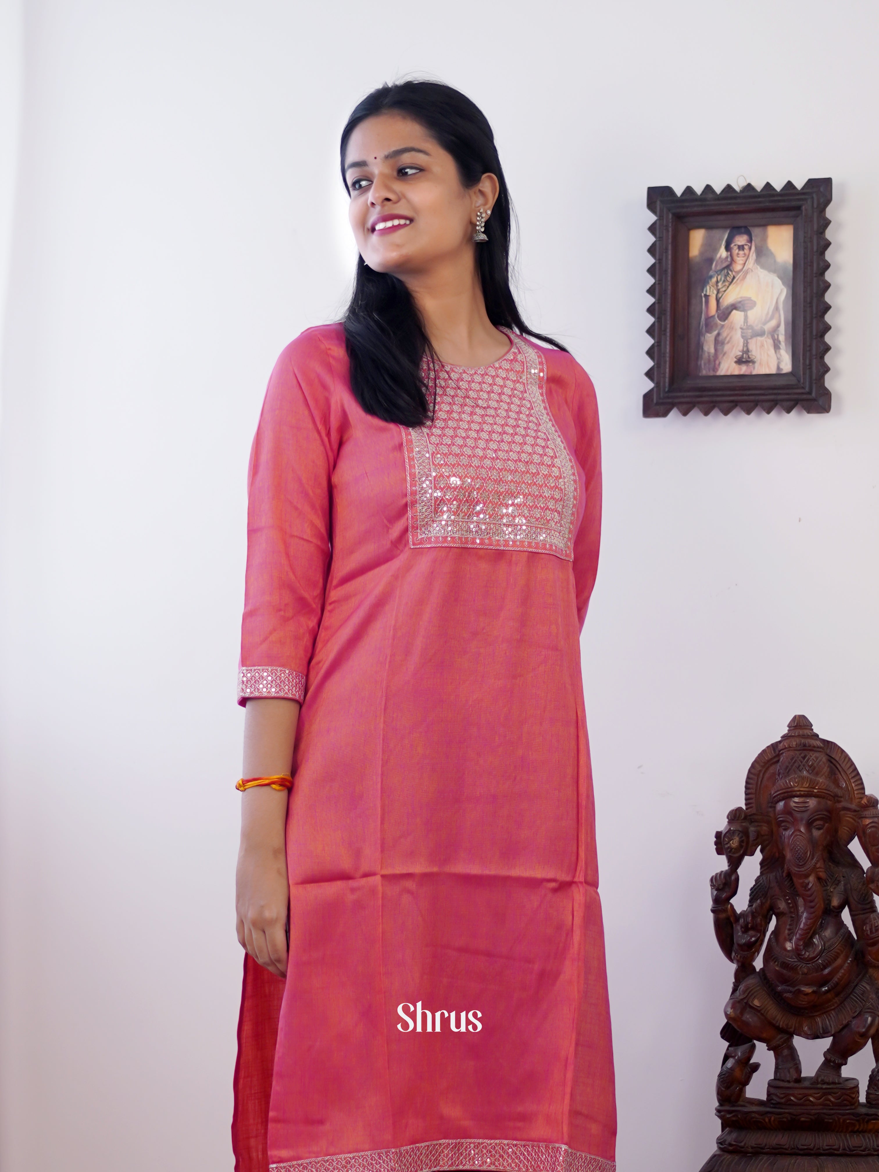 Pink - Readymade Kurti - Shop on ShrusEternity.com