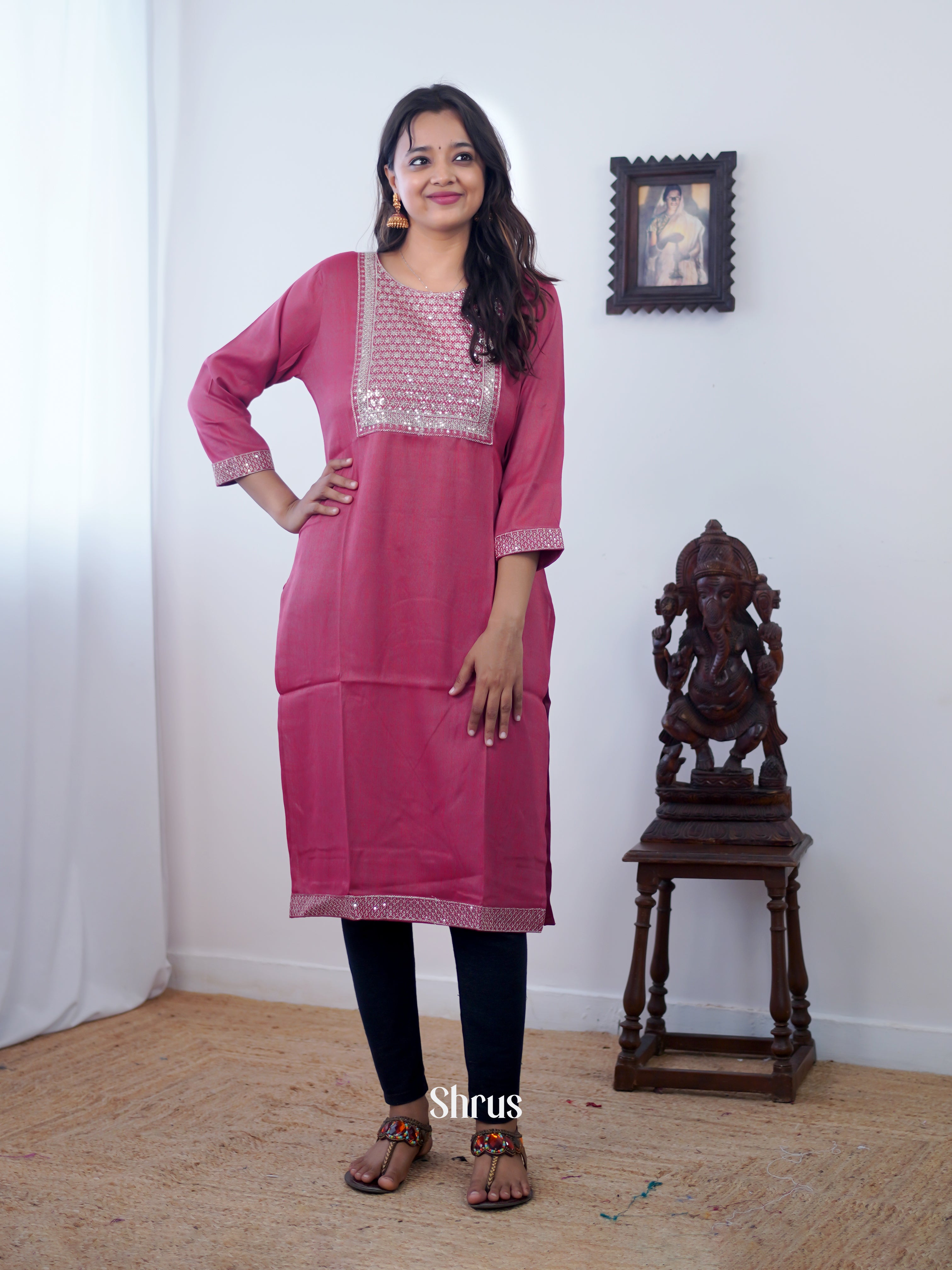 Purple - Readymade Kurti - Shop on ShrusEternity.com