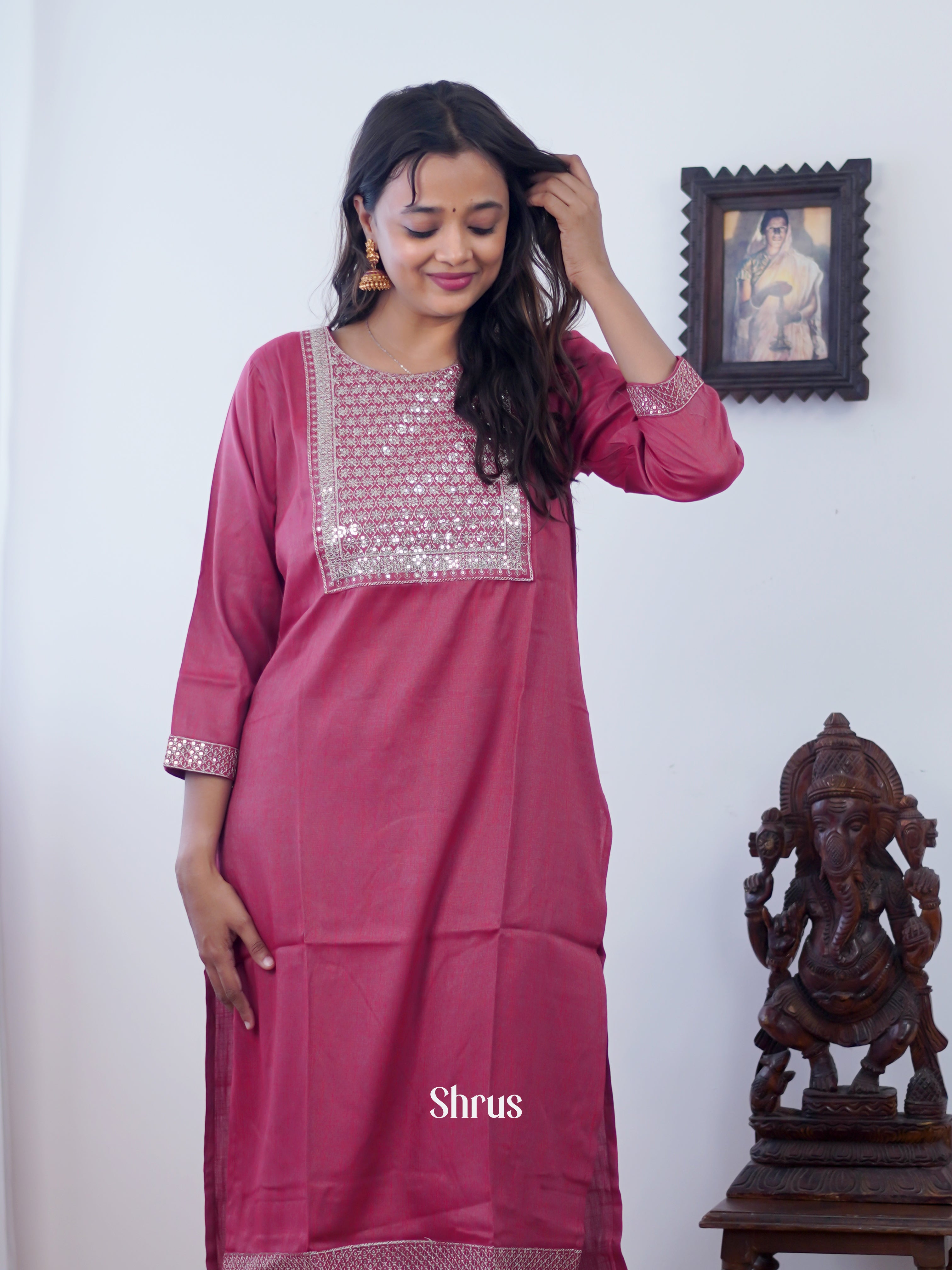 Purple - Readymade Kurti - Shop on ShrusEternity.com