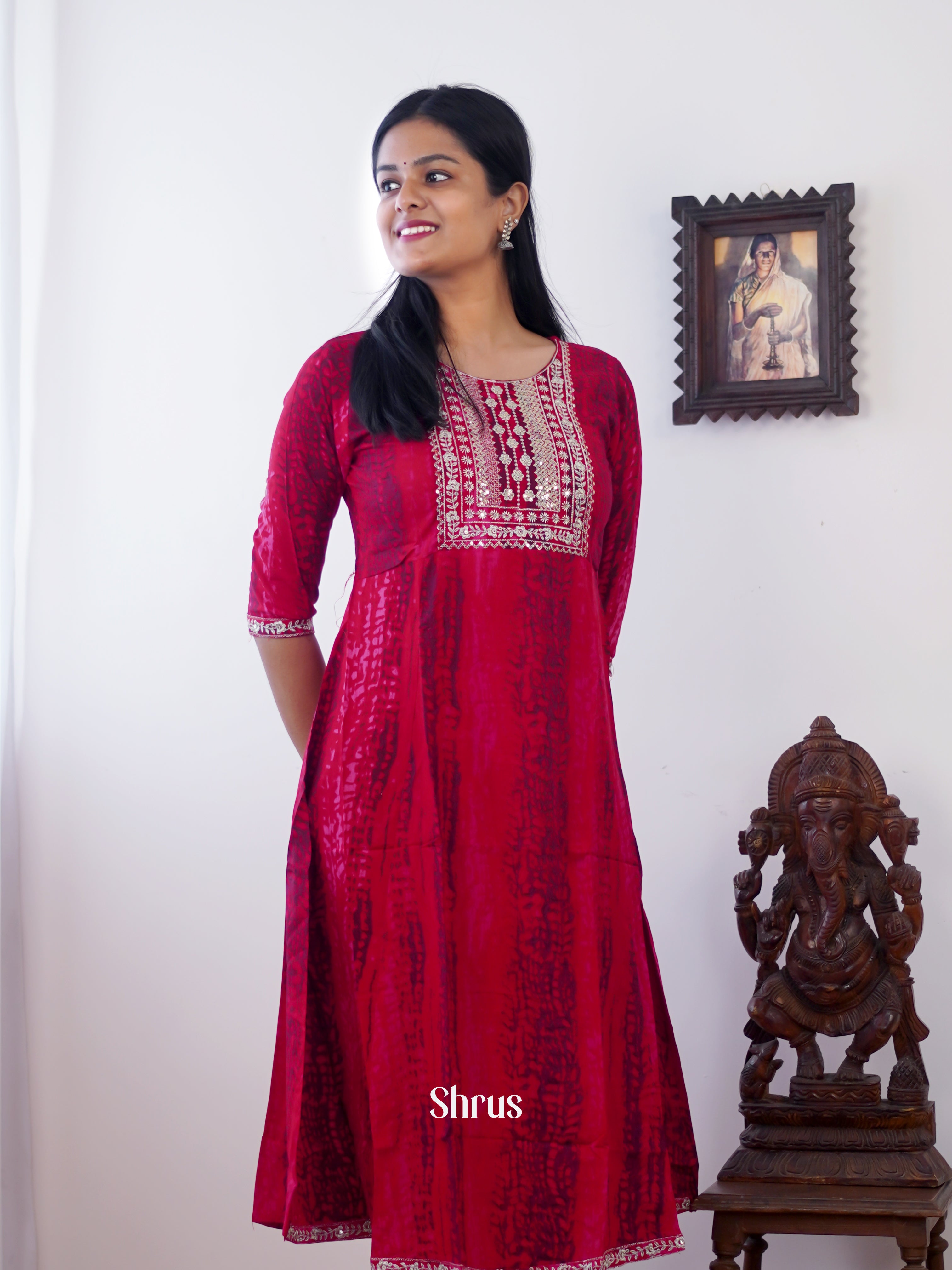 Red - Readymade Kurti - Shop on ShrusEternity.com