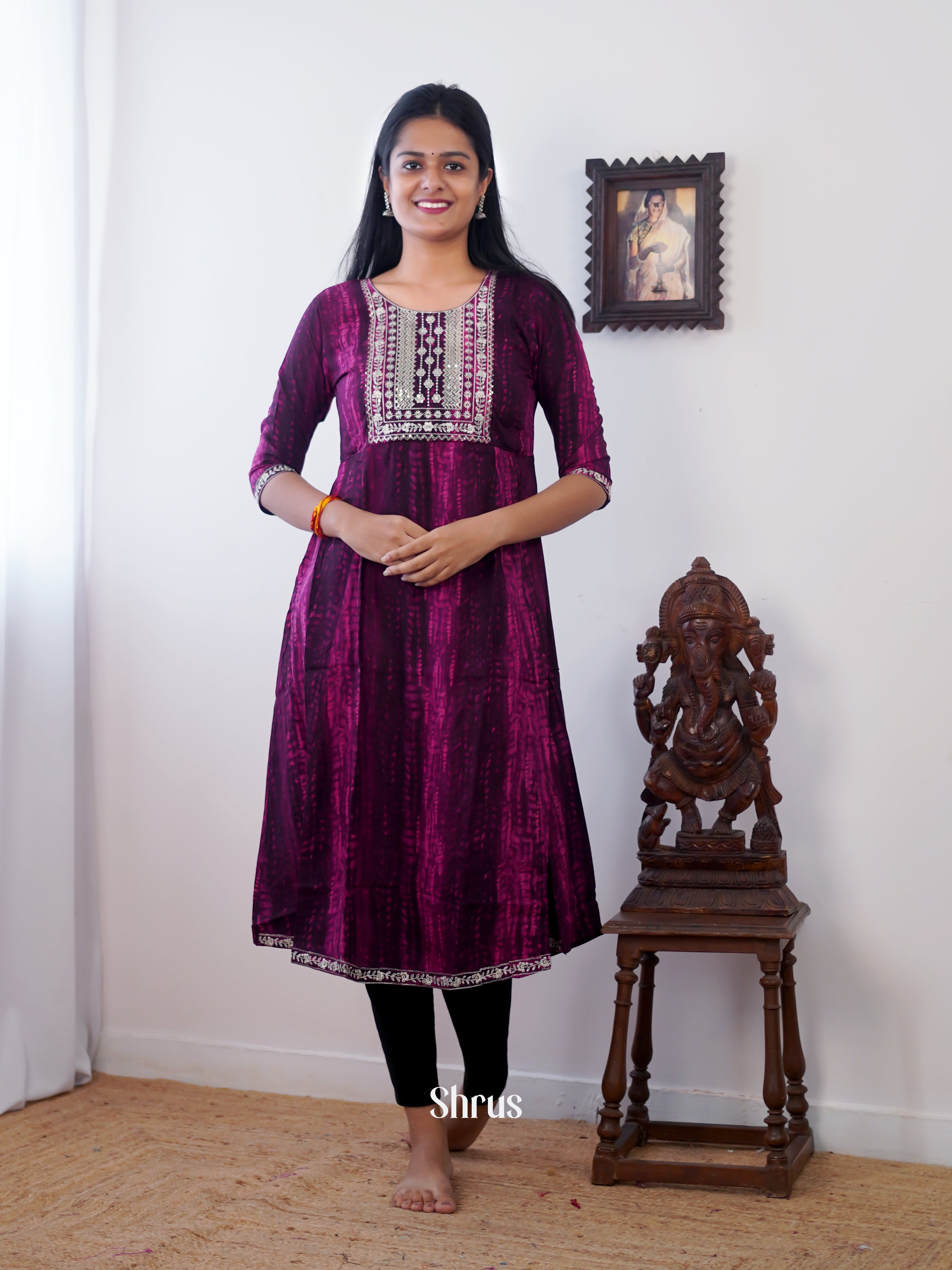 Purple - Readymade Kurti - Shop on ShrusEternity.com