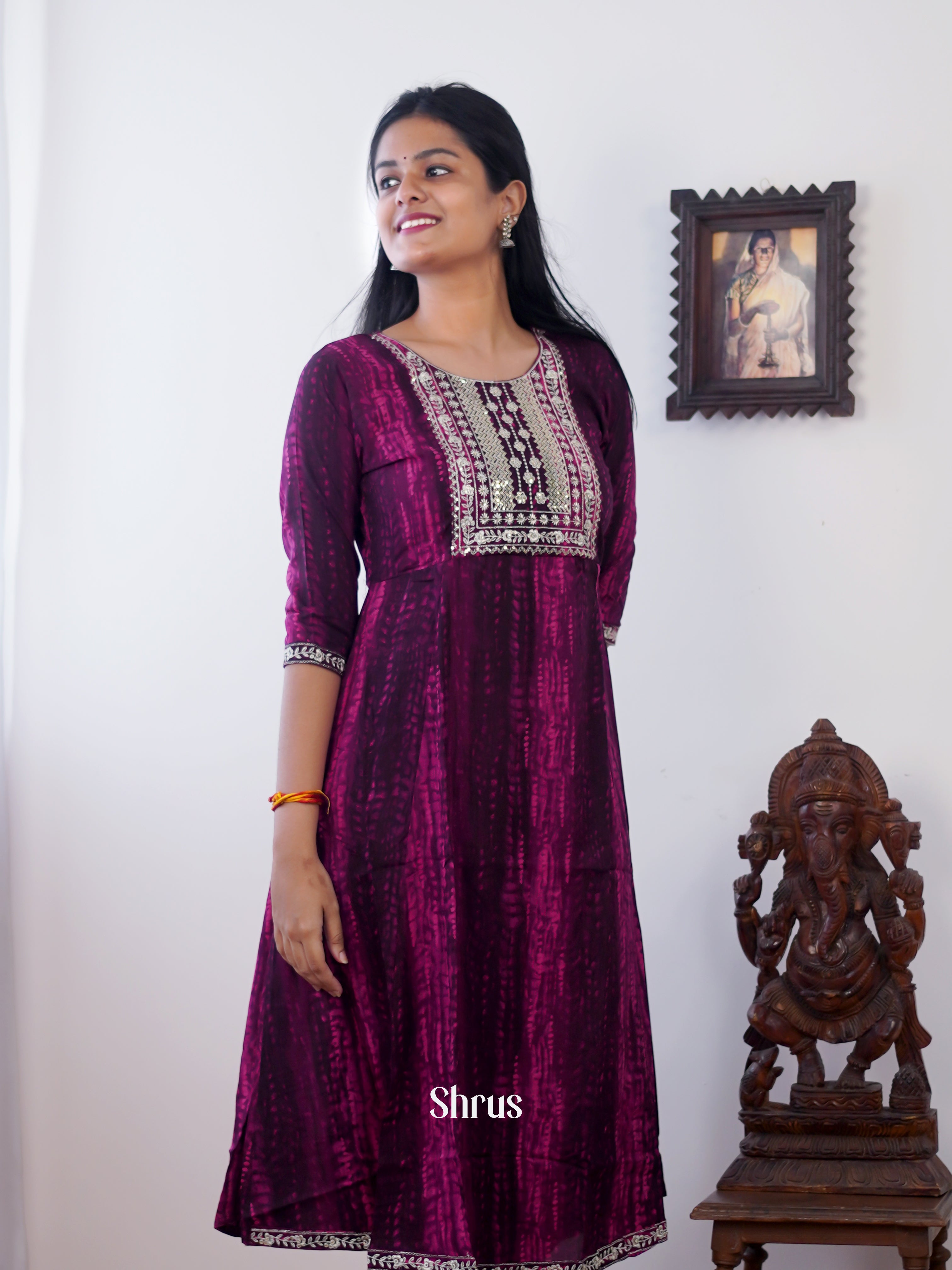 Purple - Readymade Kurti - Shop on ShrusEternity.com
